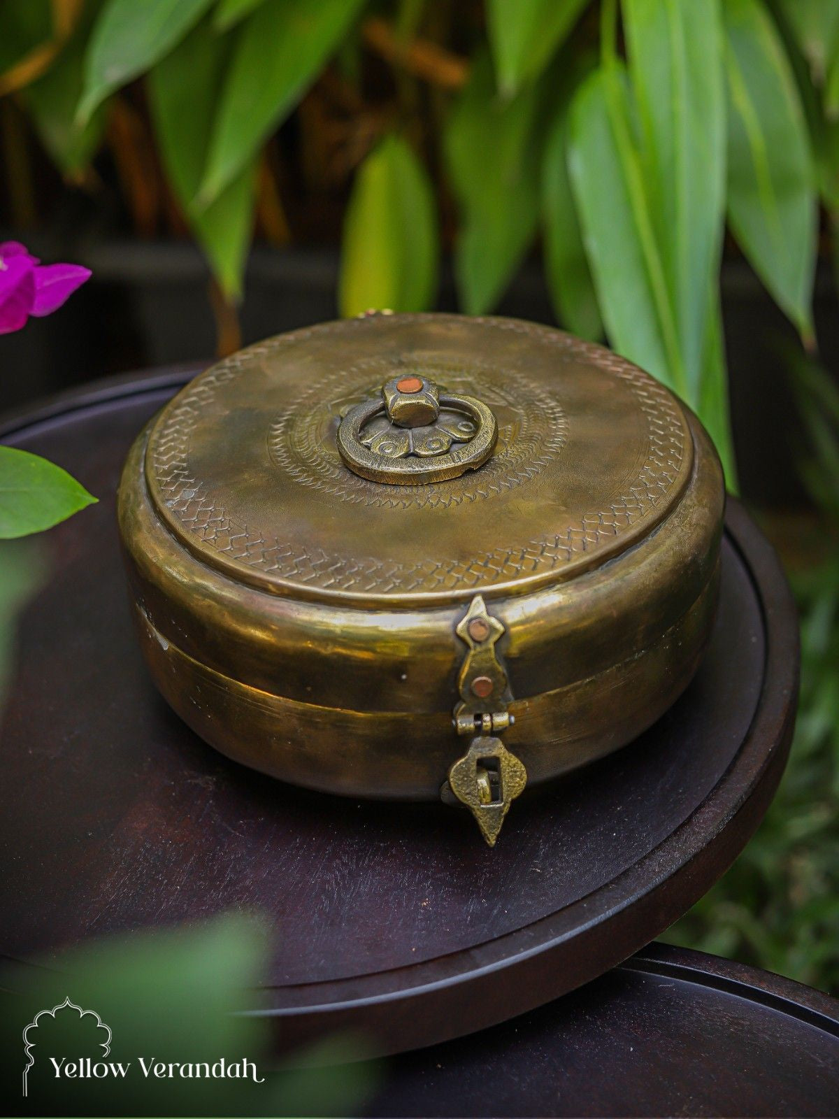 Vintage Brass Chapati Box - Dia 8"