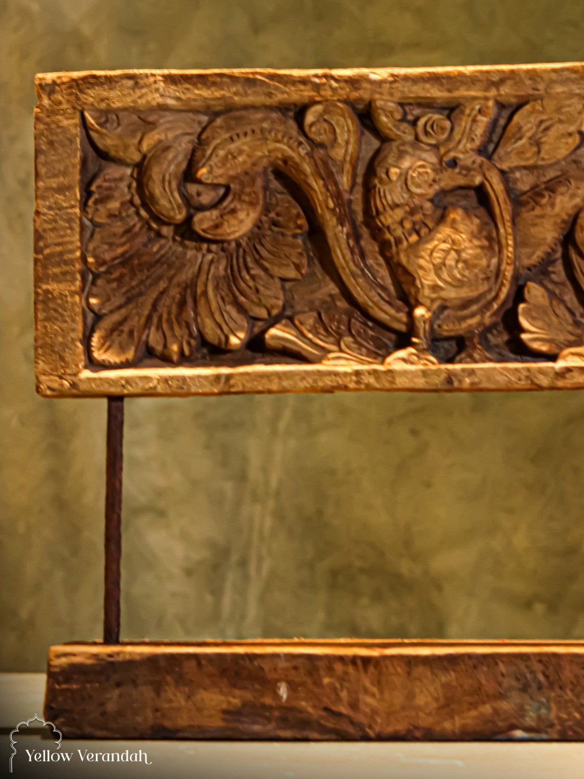 Antique Wooden Carving Artefact on Stand