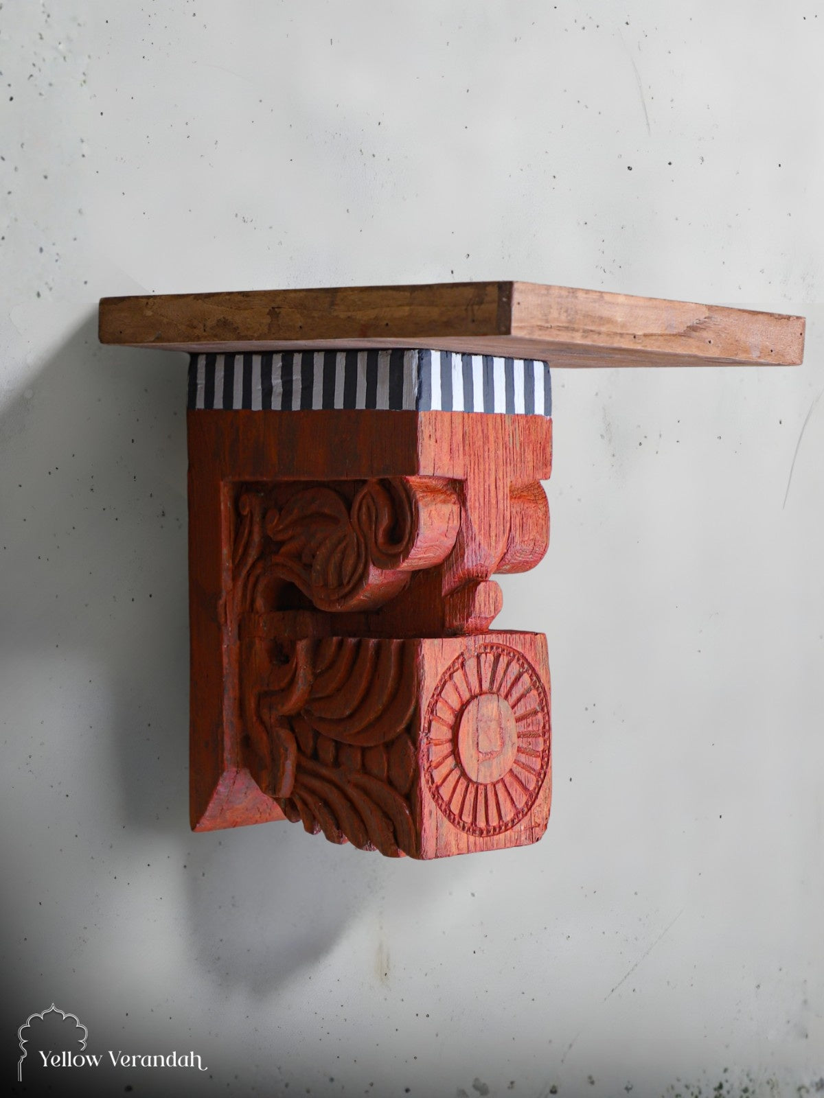 Antique Wooden Bracket Wall Shelf