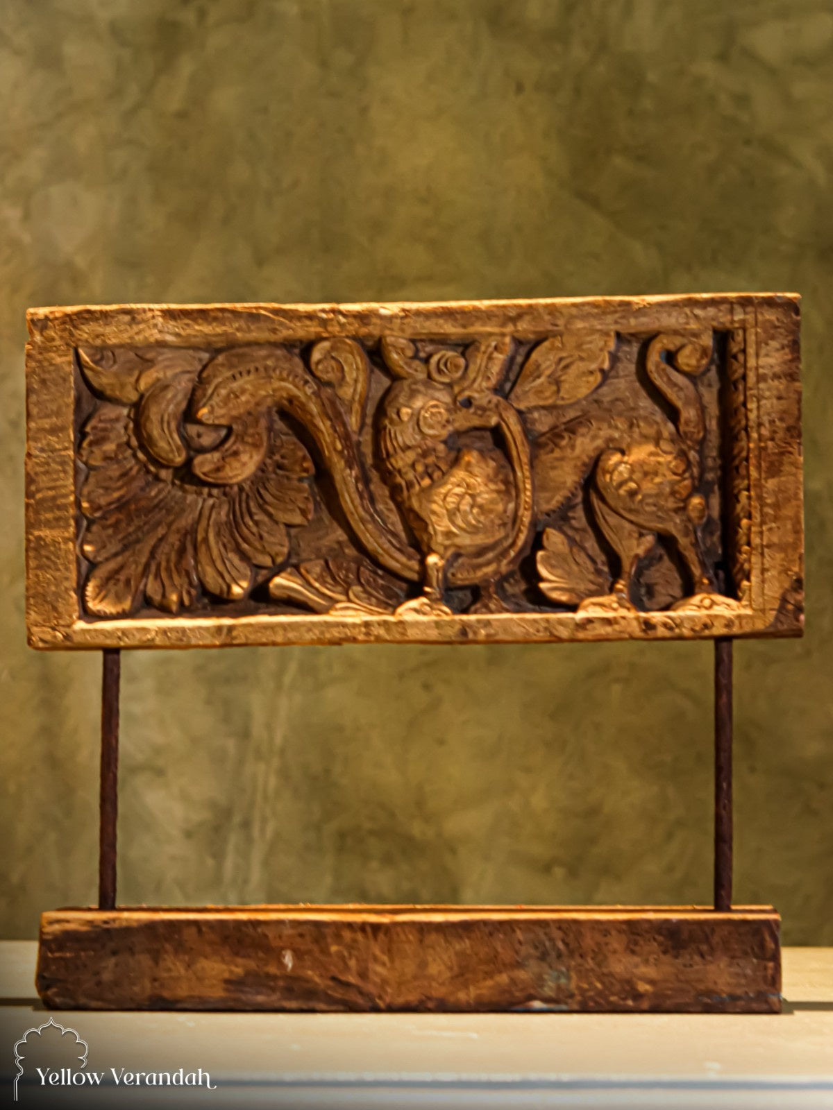 Antique Wooden Carving Artefact on Stand