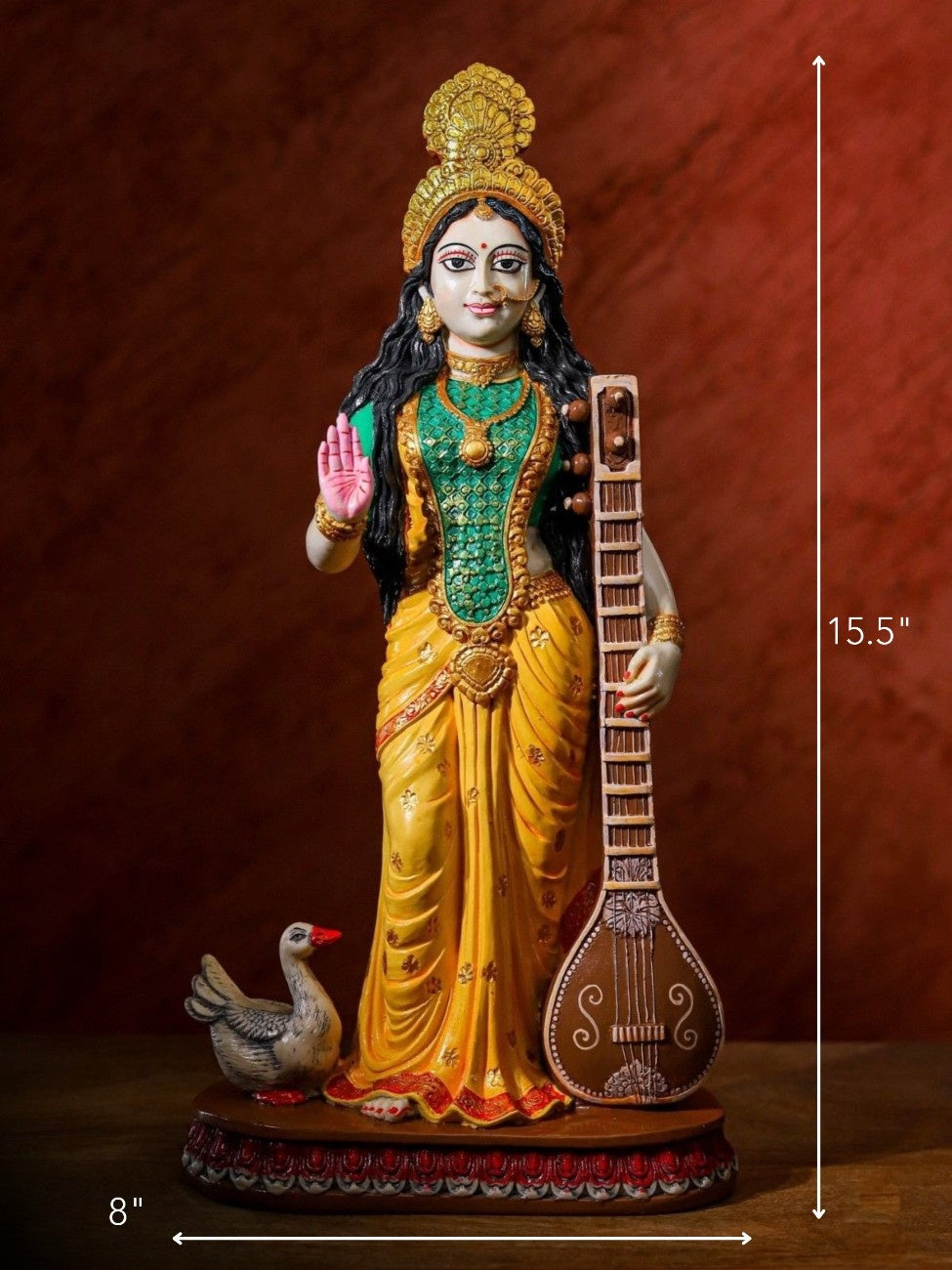 Saraswati Sculpture - Marble God Statue