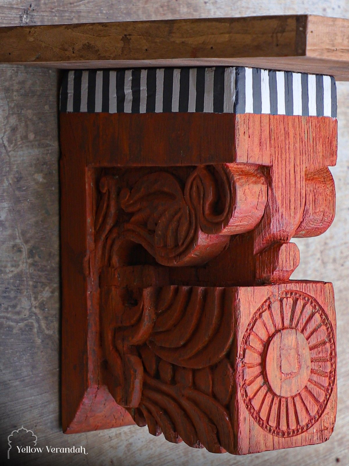 Antique Wooden Bracket Wall Shelf