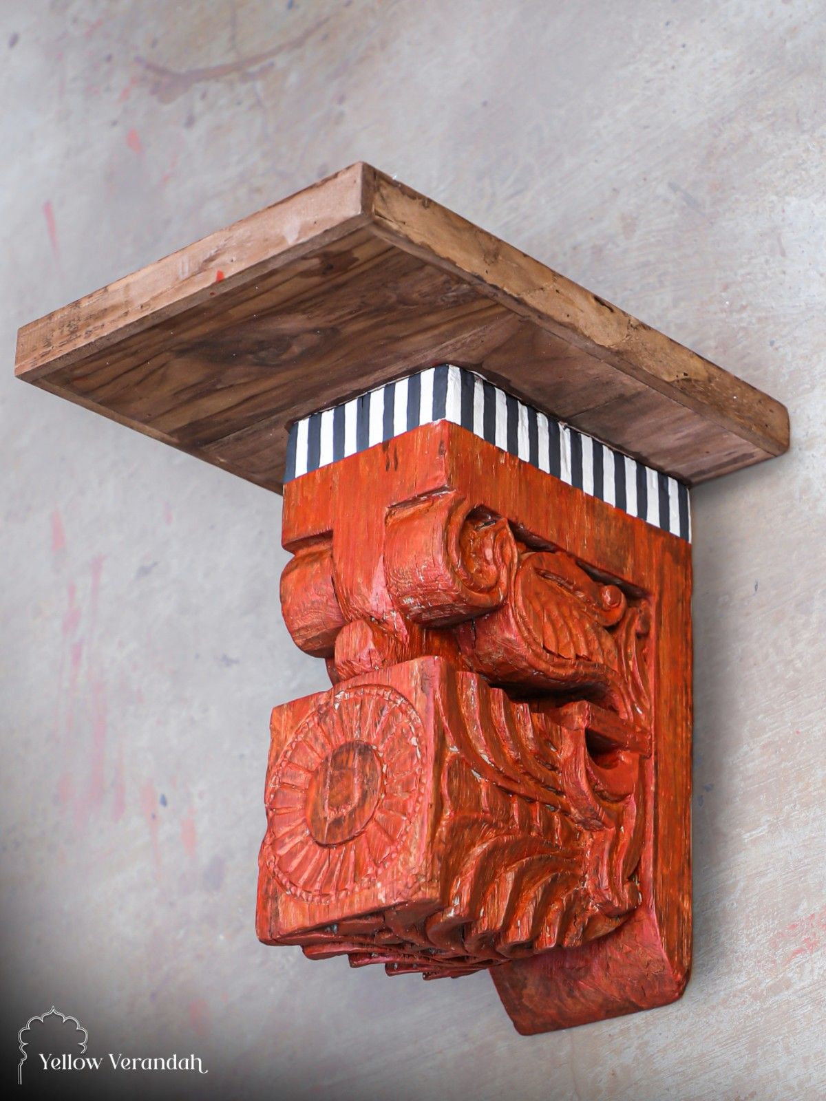 Antique Wooden Bracket Wall Shelf