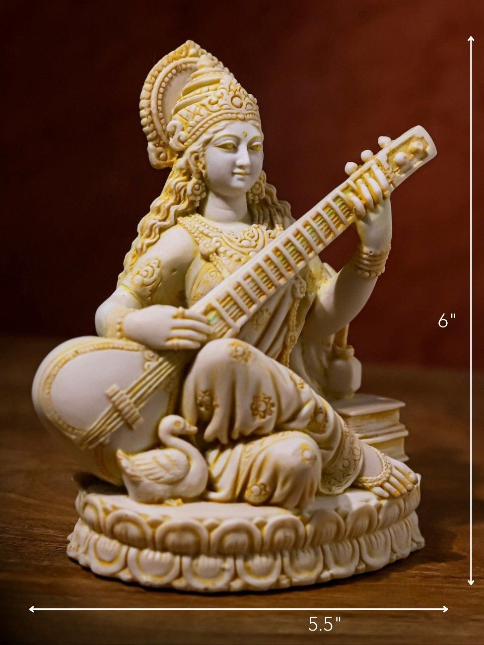 Saraswati Sculpture - Marble God Statue