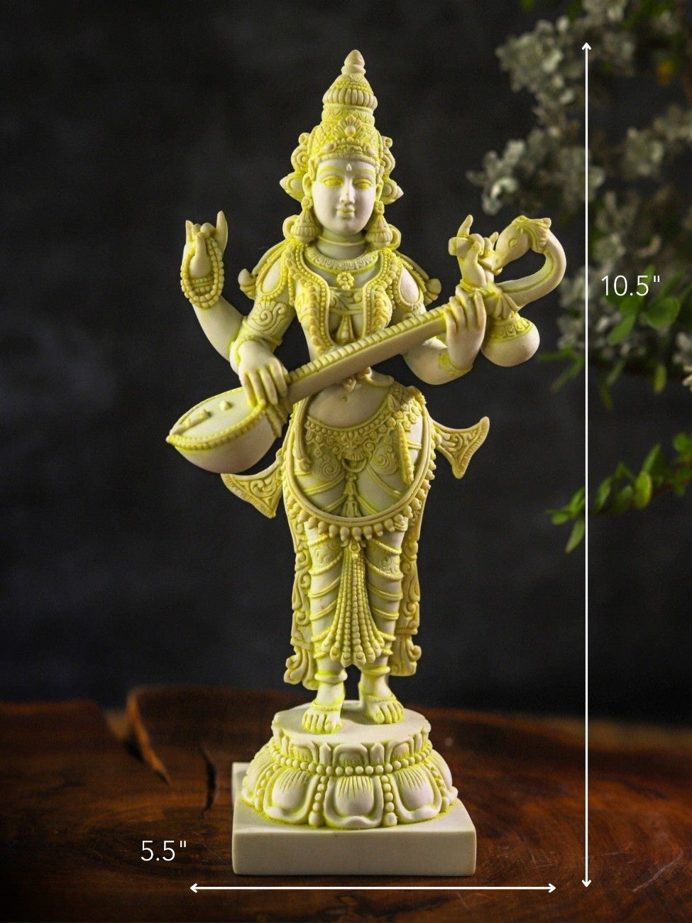 Saraswati Sculpture - Marble God Statue