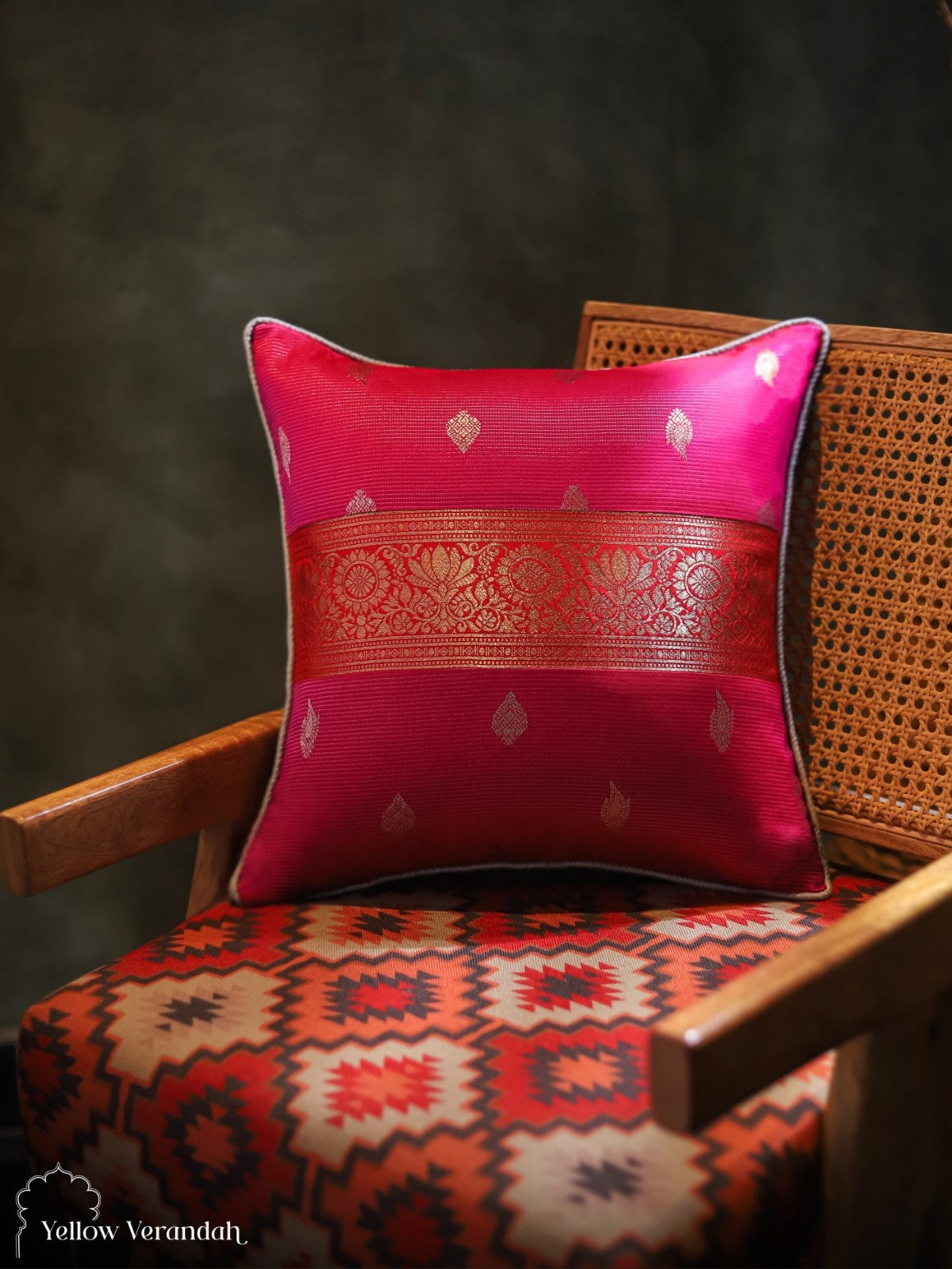 Kanchipuram Silk Cushion Cover - 16"x16"