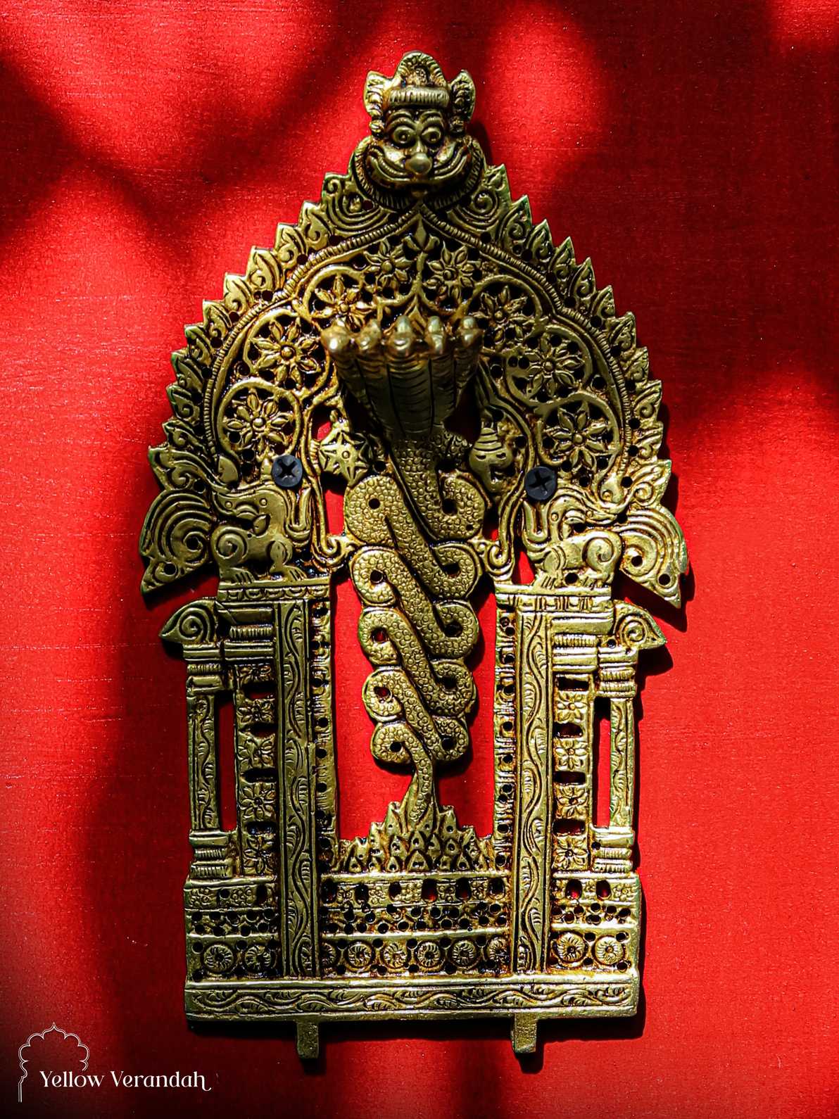 Brass Prabhavali On Wooden Wall Frame
