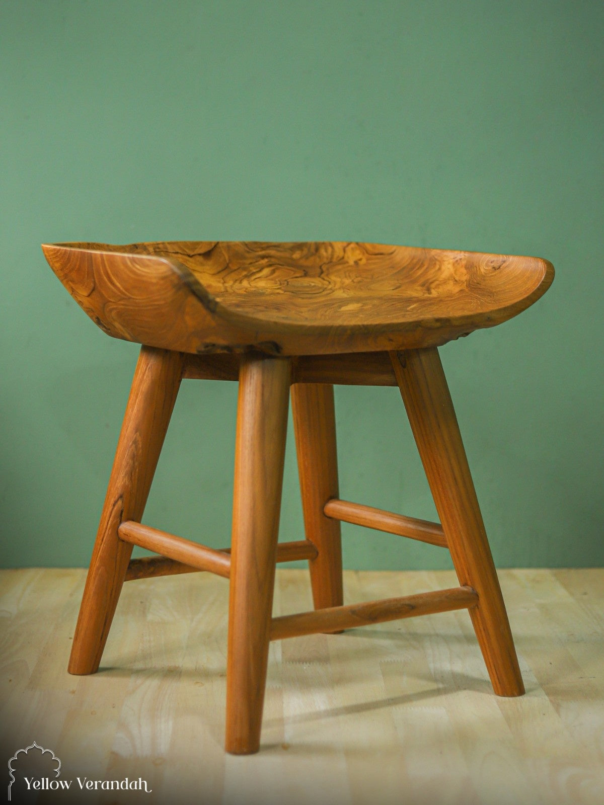 Teakwood Natural Shape Raft Stool – Yellow Verandah