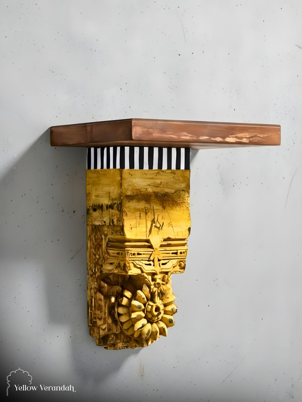 Antique Wooden Bracket Wall Shelf