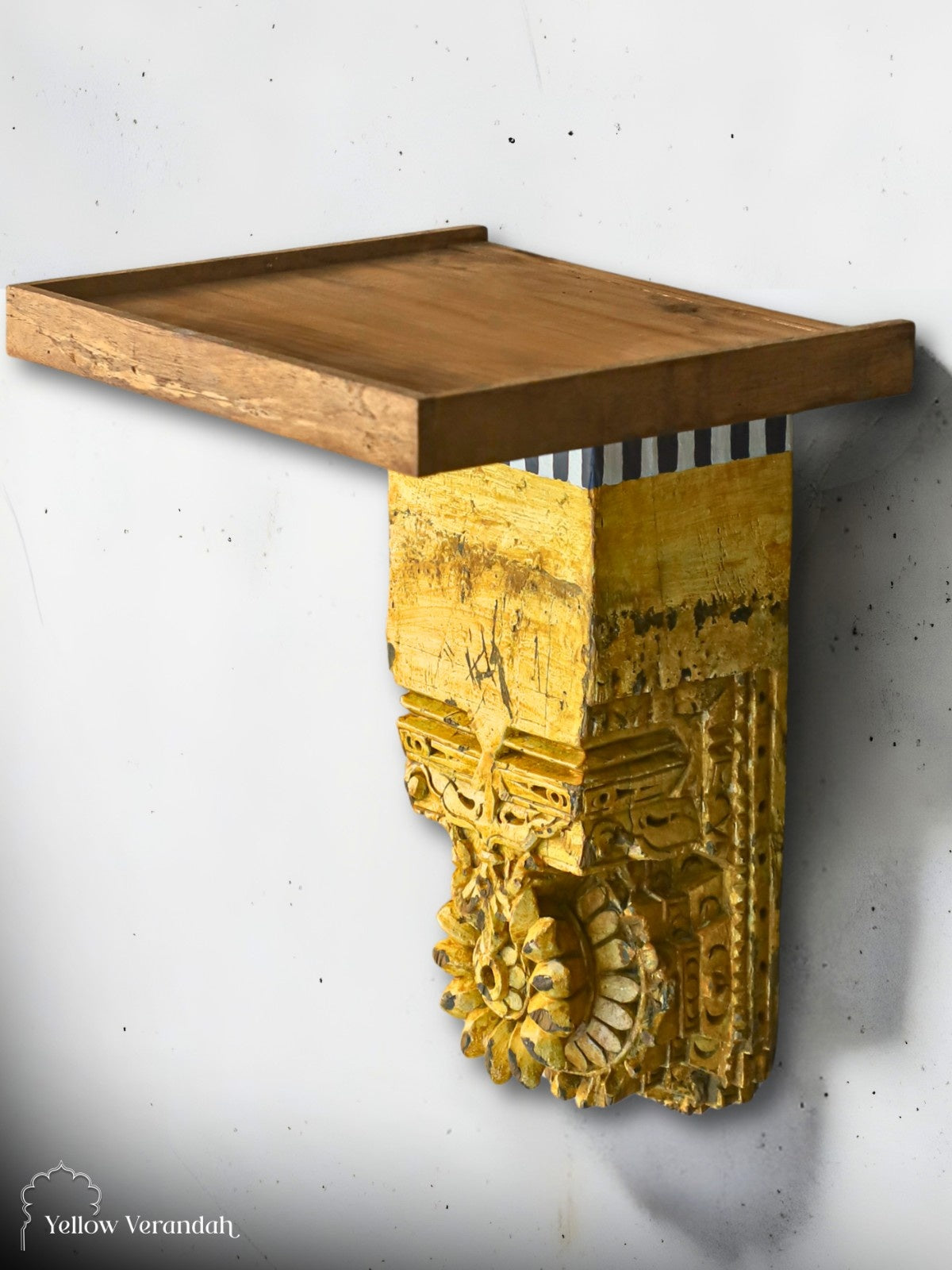 Antique Wooden Bracket Wall Shelf