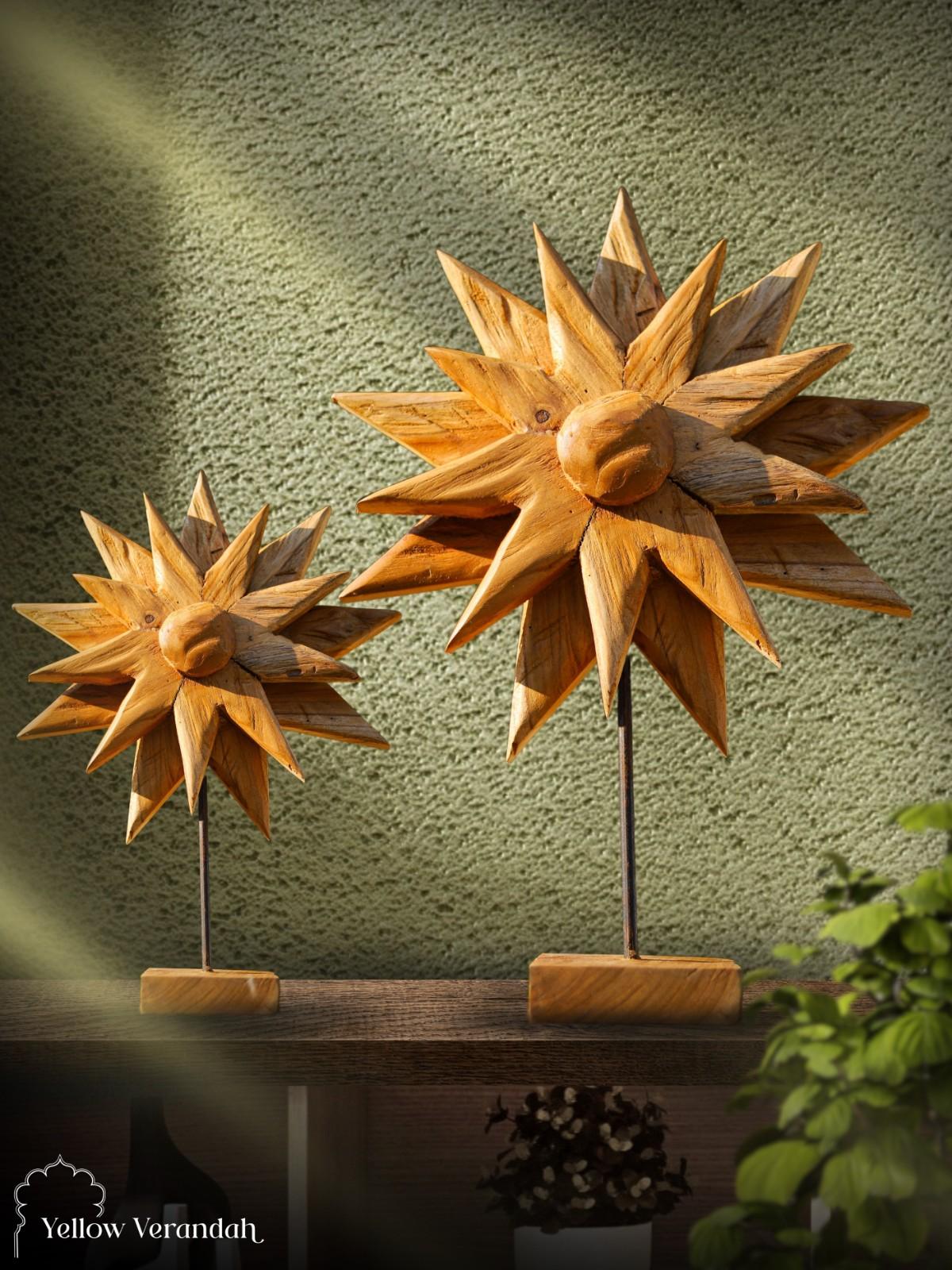 Drifted Wood Flower Decor - Dia 11"