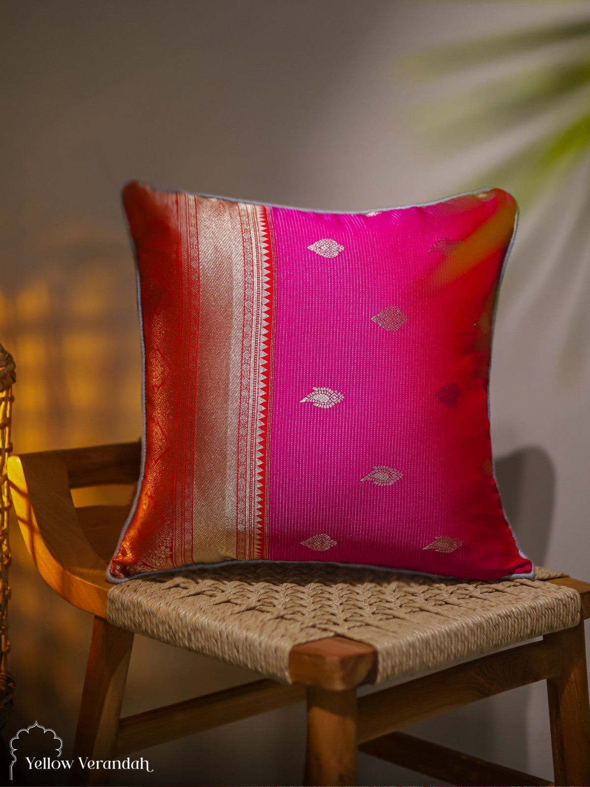 Kanchipuram Silk Cushion Cover - 16"x16"
