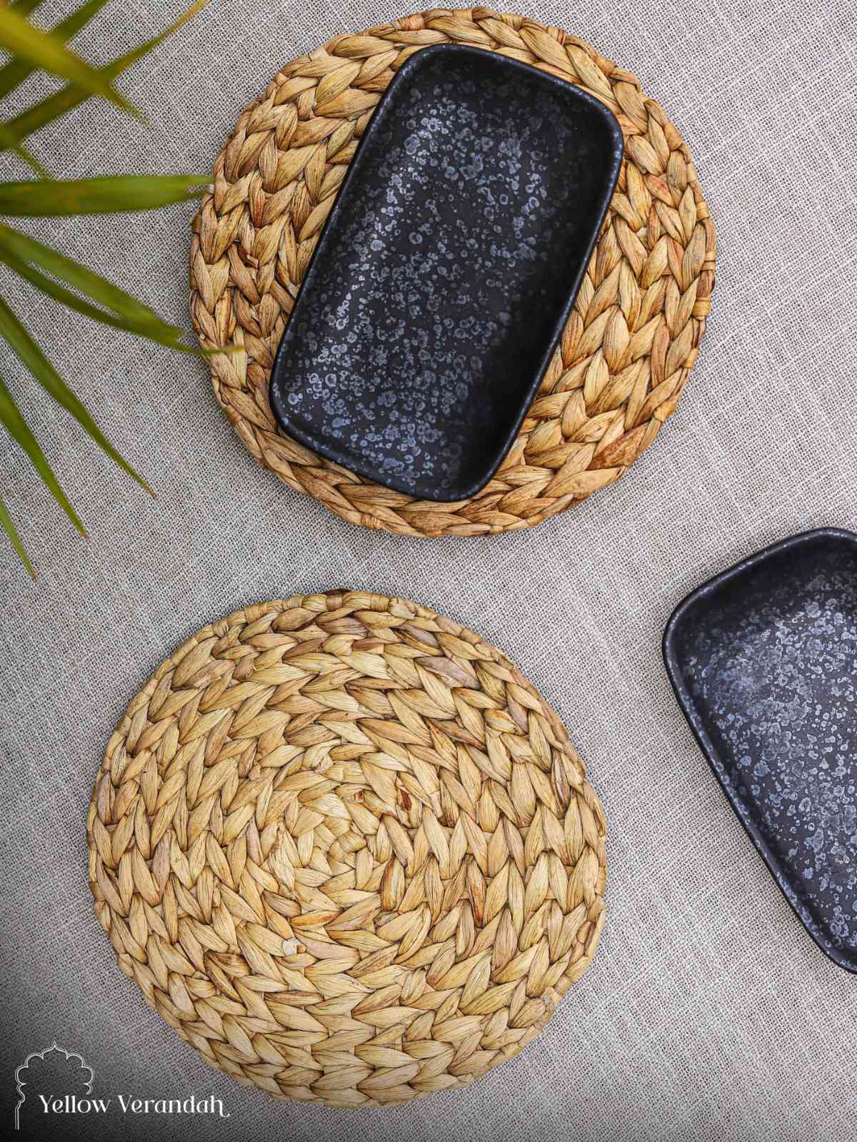 Handwoven Water Hyacinth Placemat - 8"