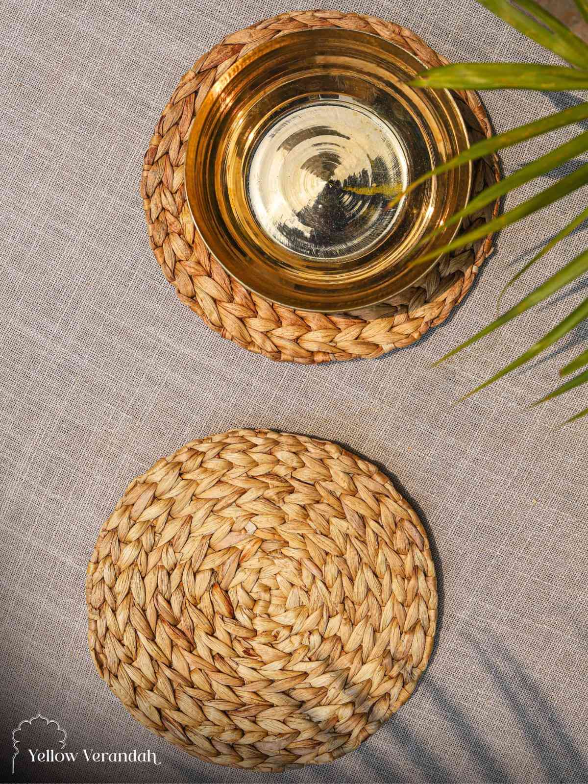 Handwoven Water Hyacinth Placemat - 8"