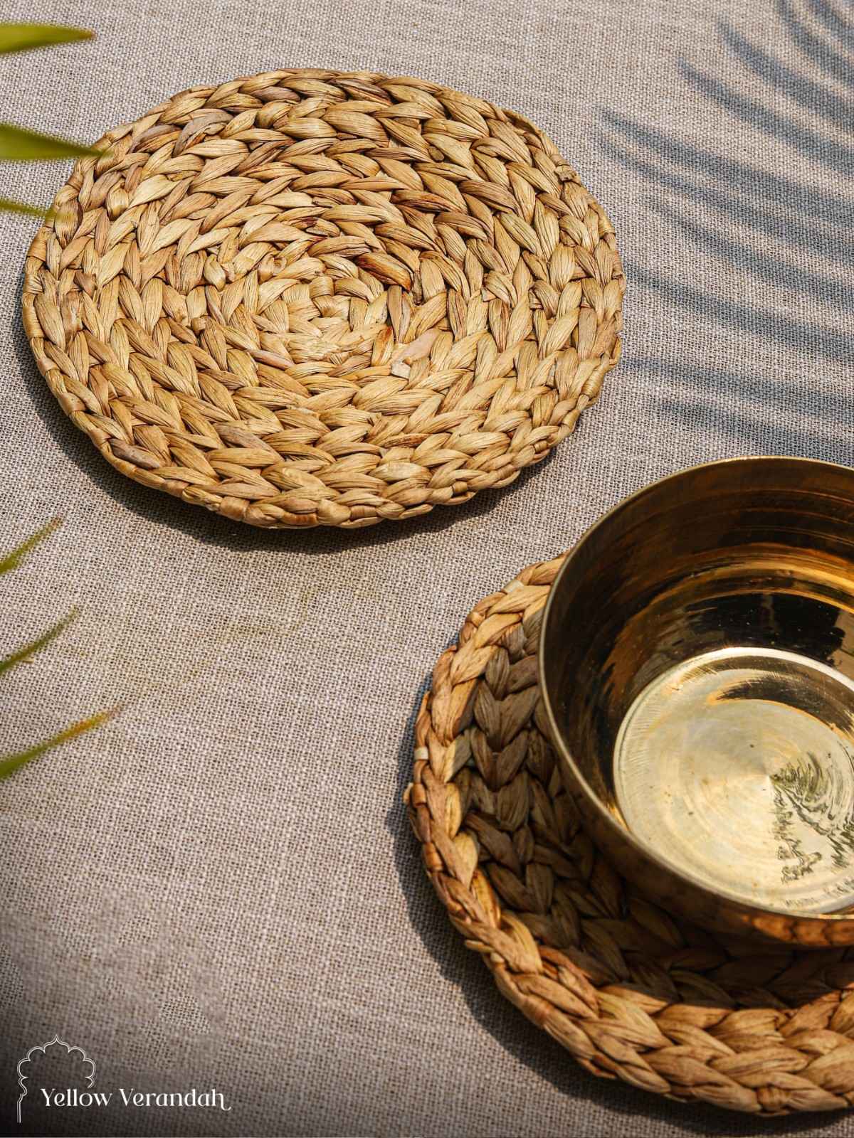 Handwoven Water Hyacinth Placemat - 8"