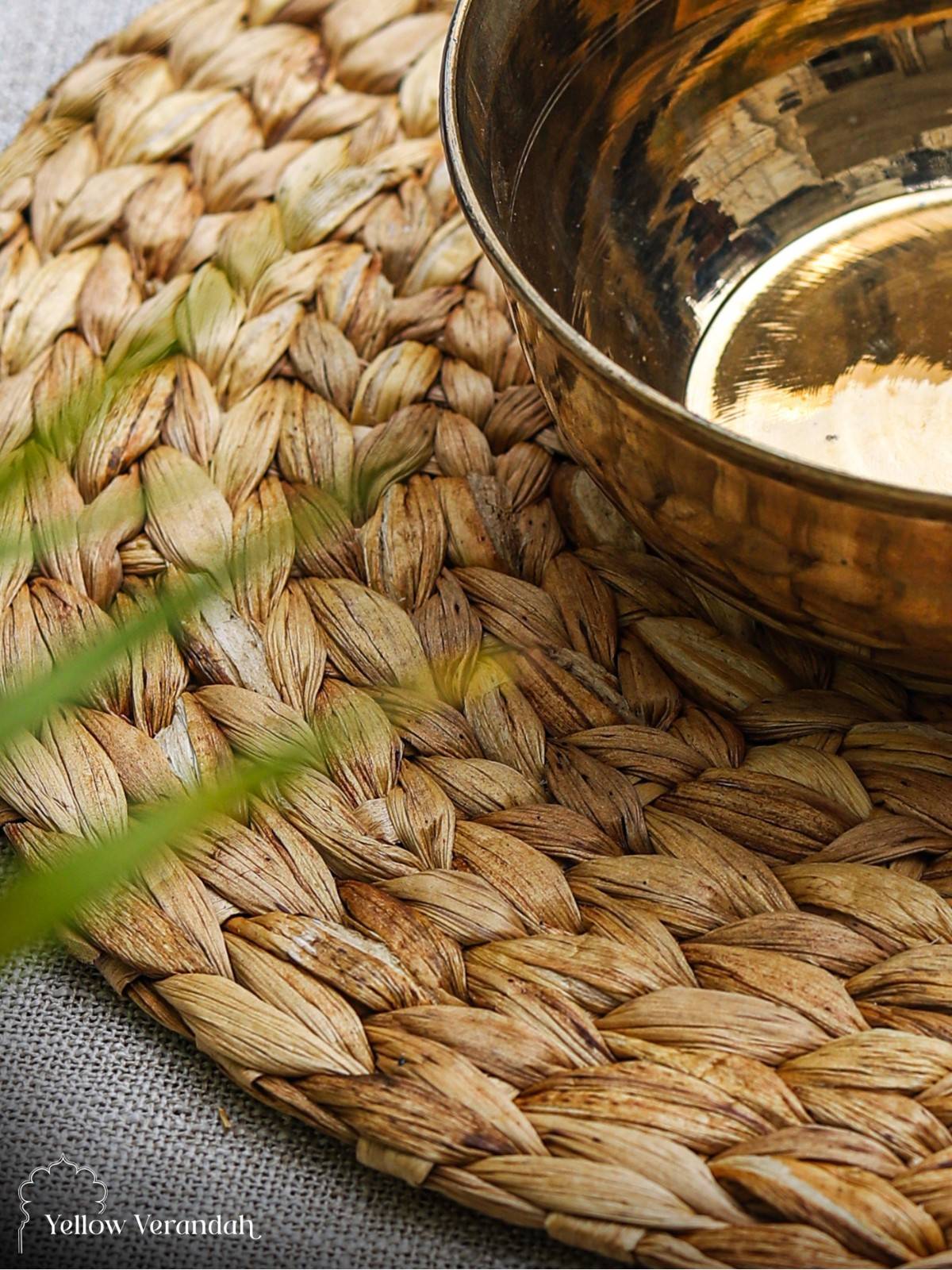 Handwoven Water Hyacinth Placemat - 8"