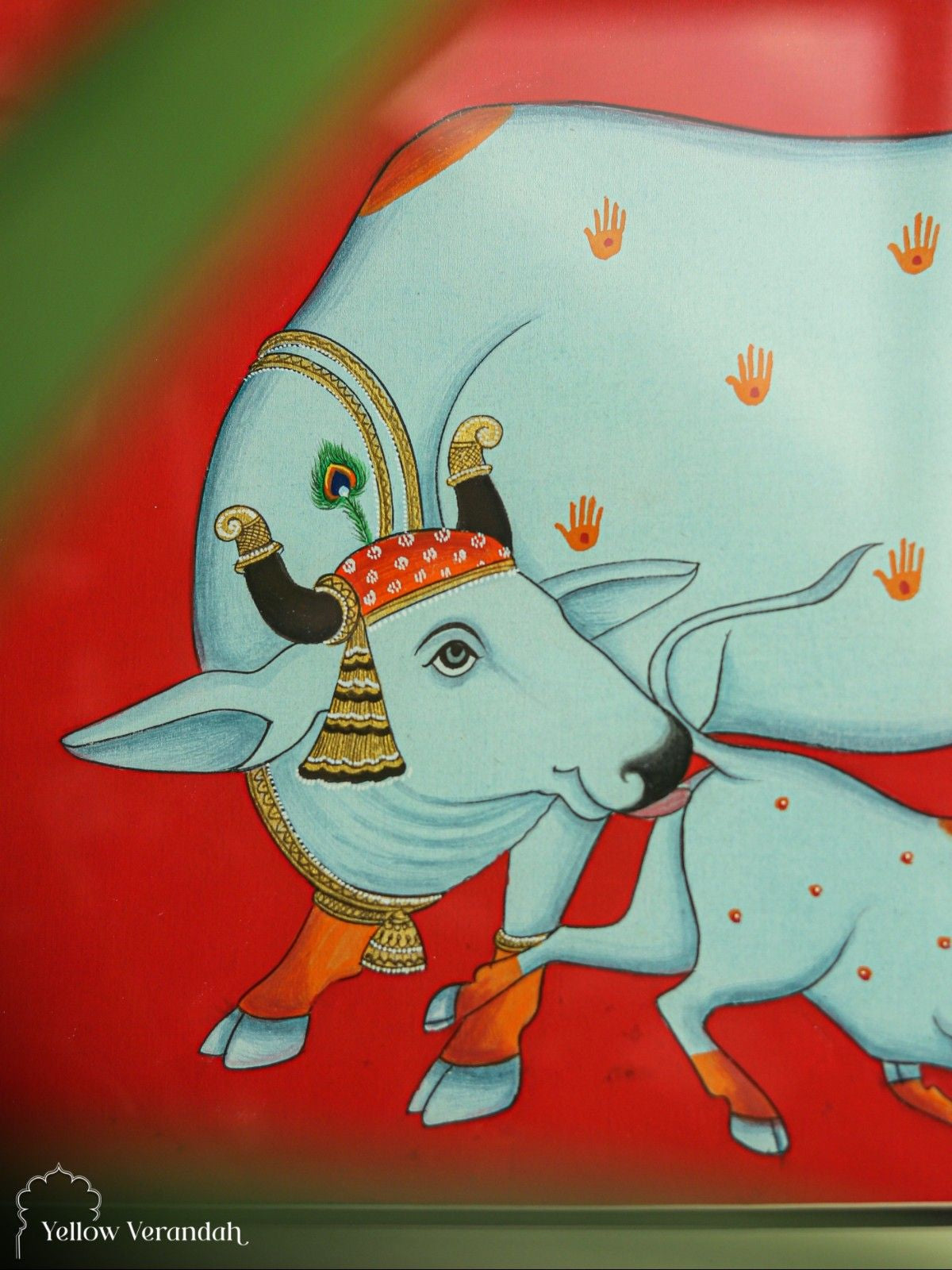 Pichwai Cow Original Painting - Framed