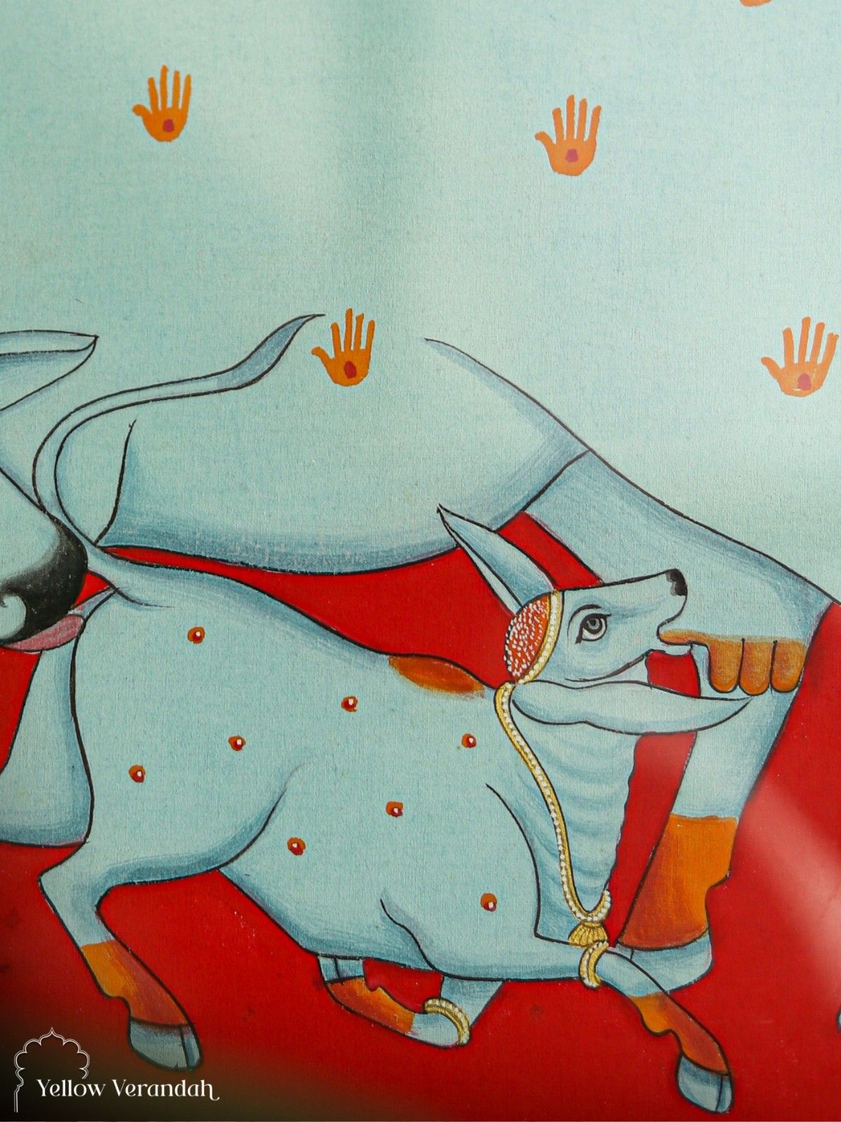 Pichwai Cow Original Painting - Framed