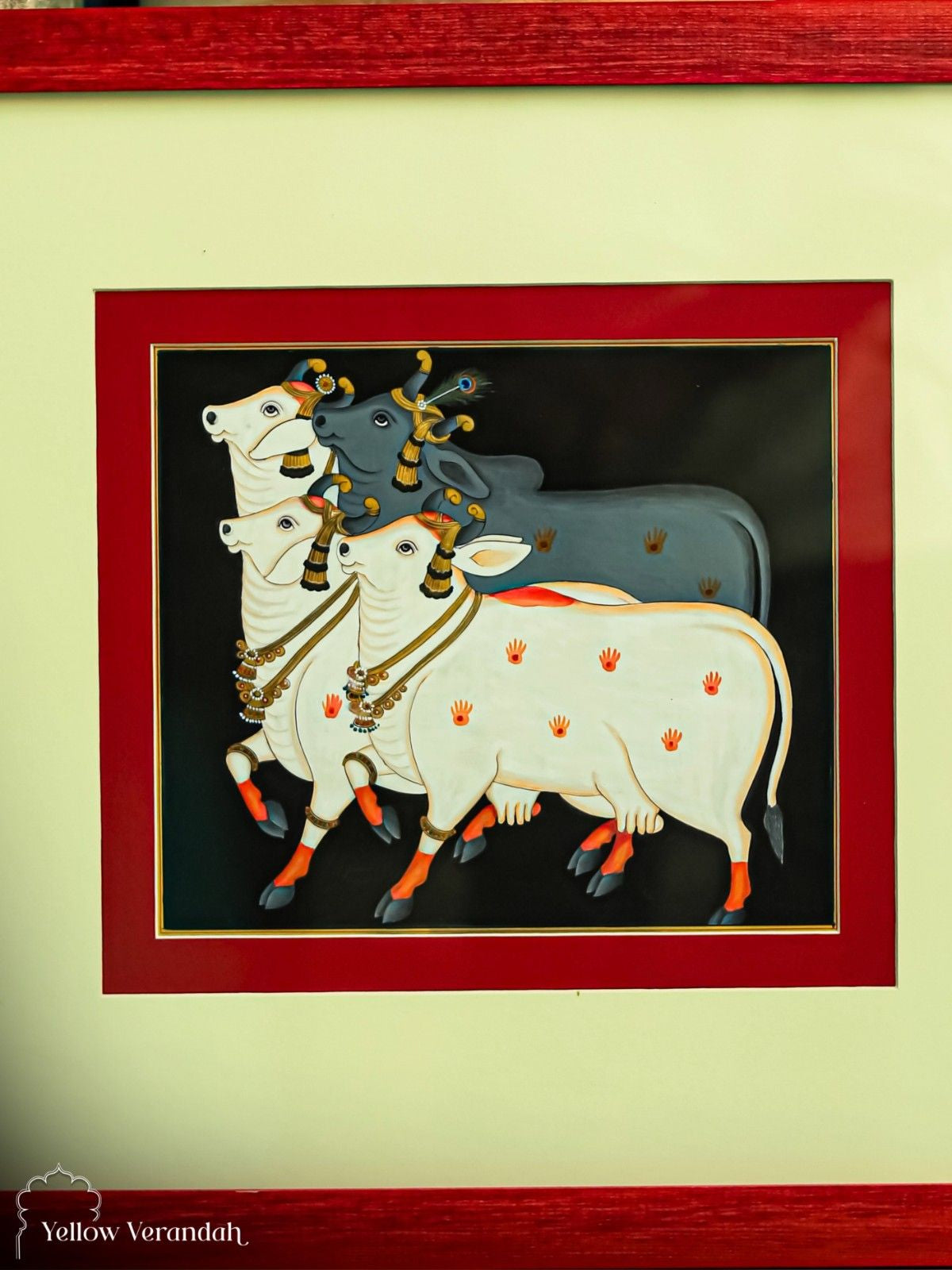 Pichwai Cow Original Painting - Framed