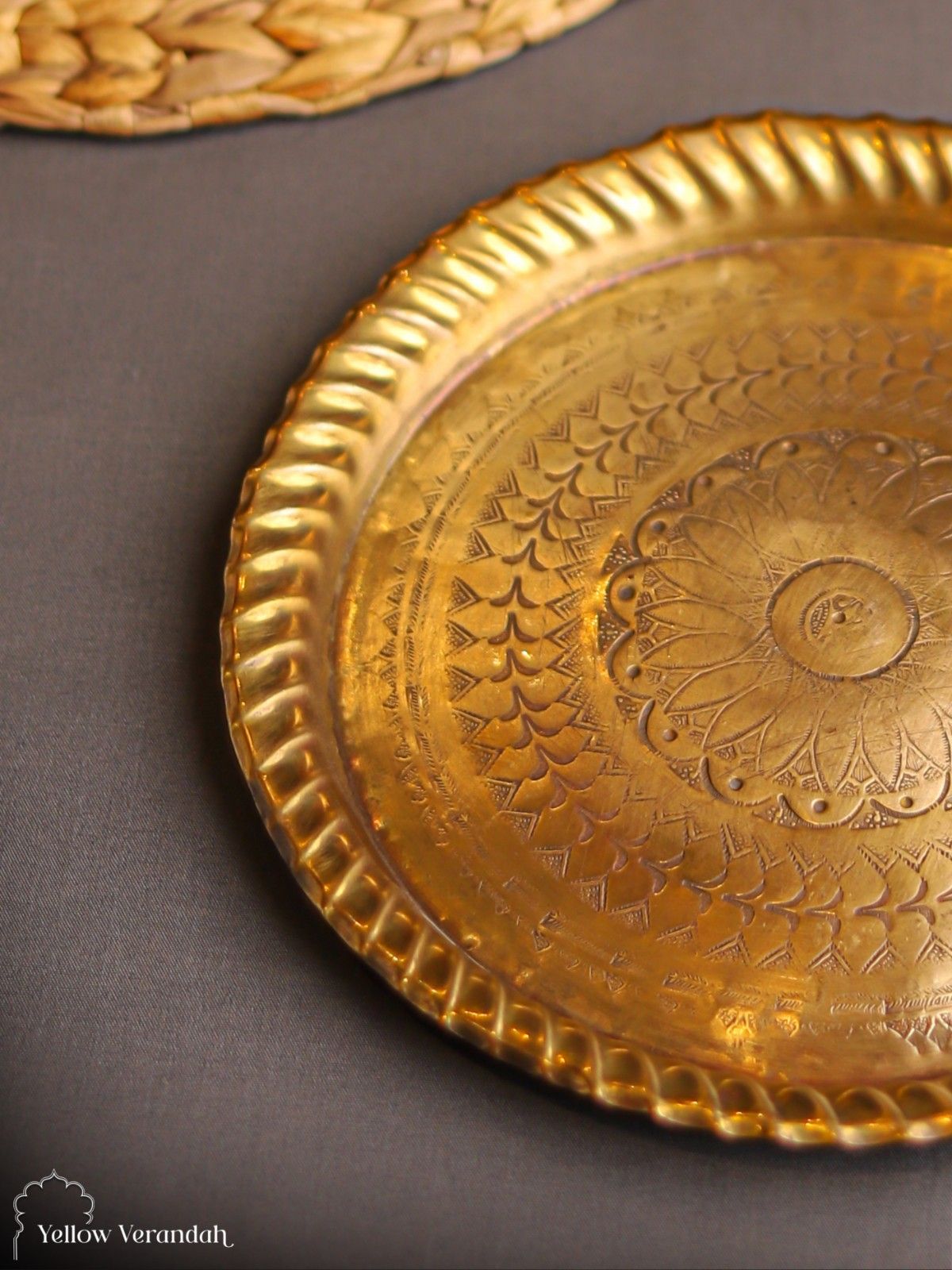 Vintage Brass Plate - 8"