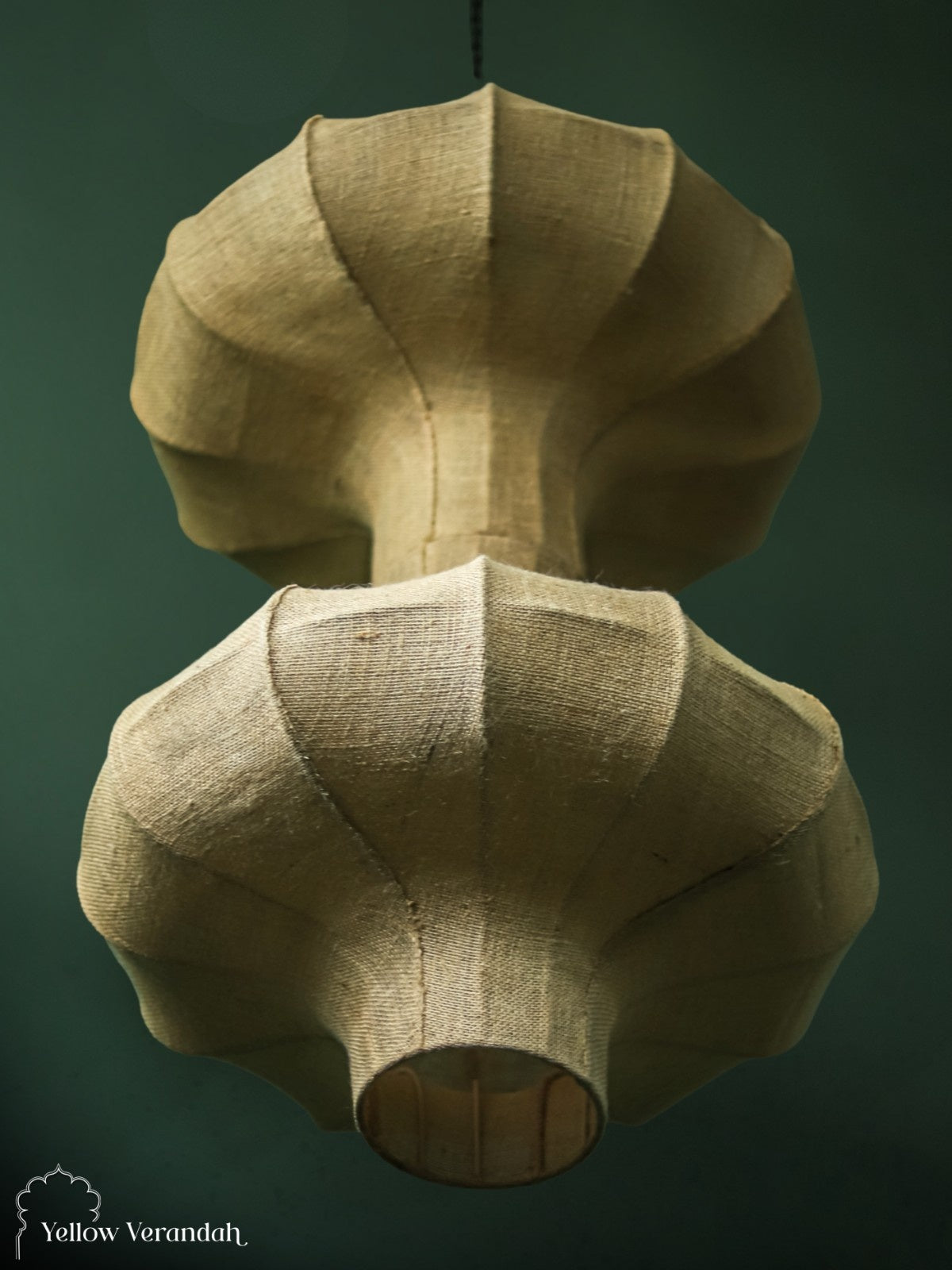 Sculptural Hourglass Jute Pendant Light
