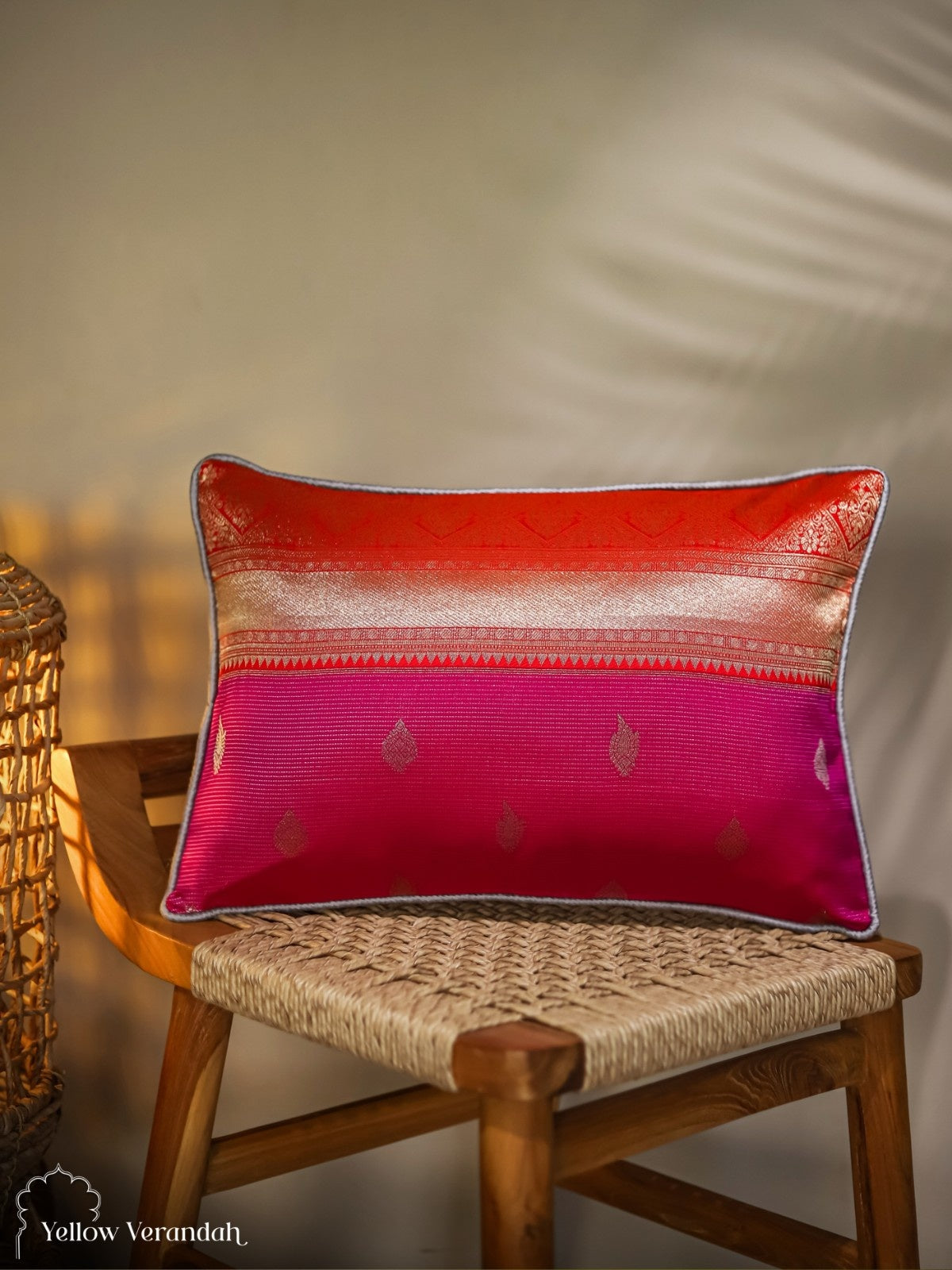 Kanchipuram Silk Cushion Cover - 18.5"x12.5"
