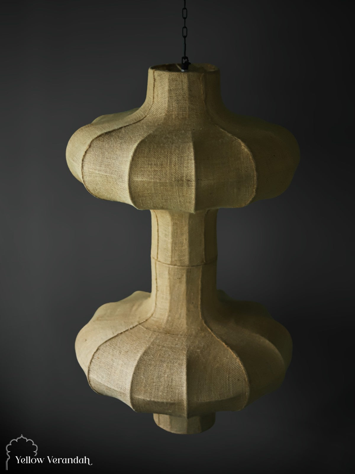 Sculptural Hourglass Jute Pendant Light