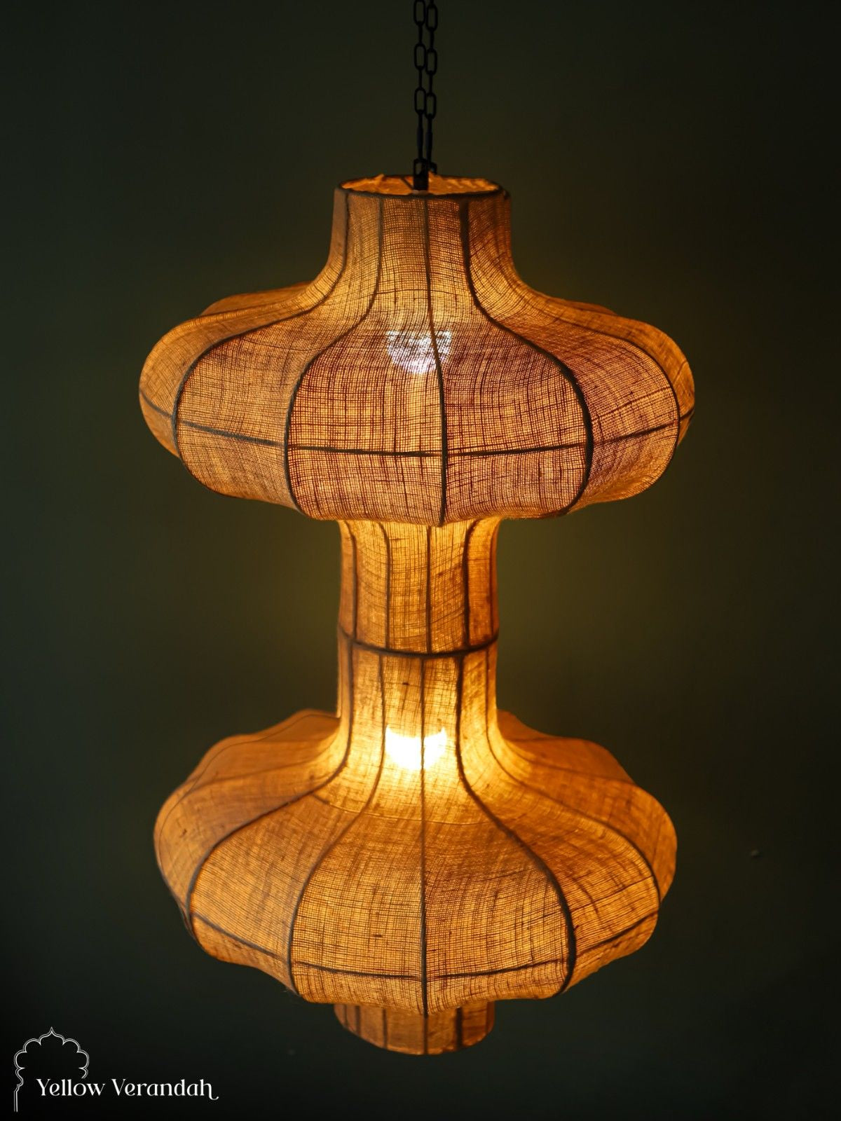 Sculptural Hourglass Jute Pendant Light