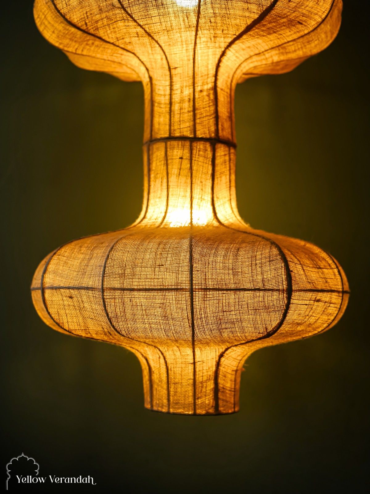 Sculptural Hourglass Jute Pendant Light