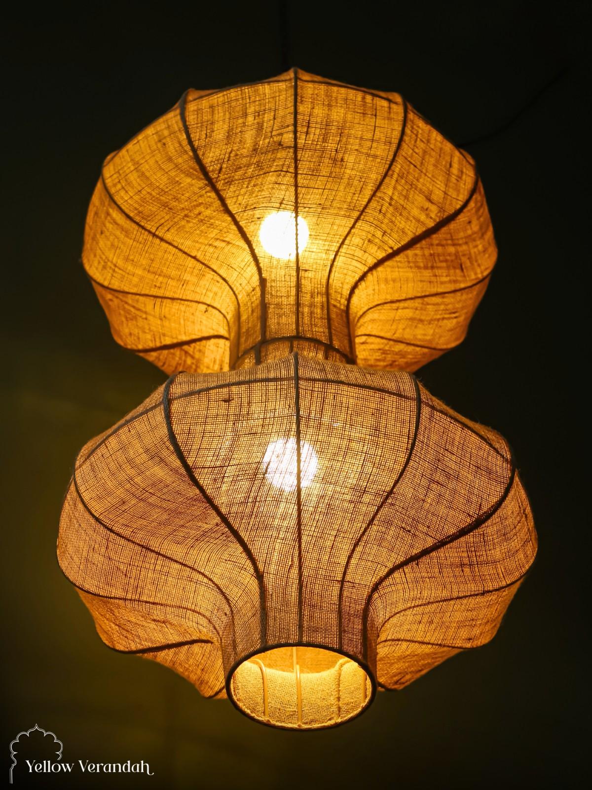Sculptural Hourglass Jute Pendant Light
