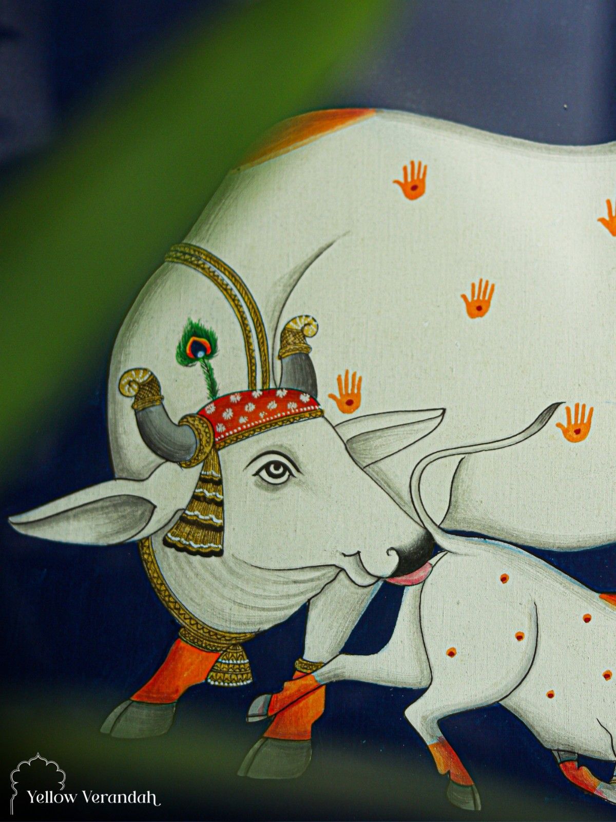 Pichwai Cow Original Painting - Framed