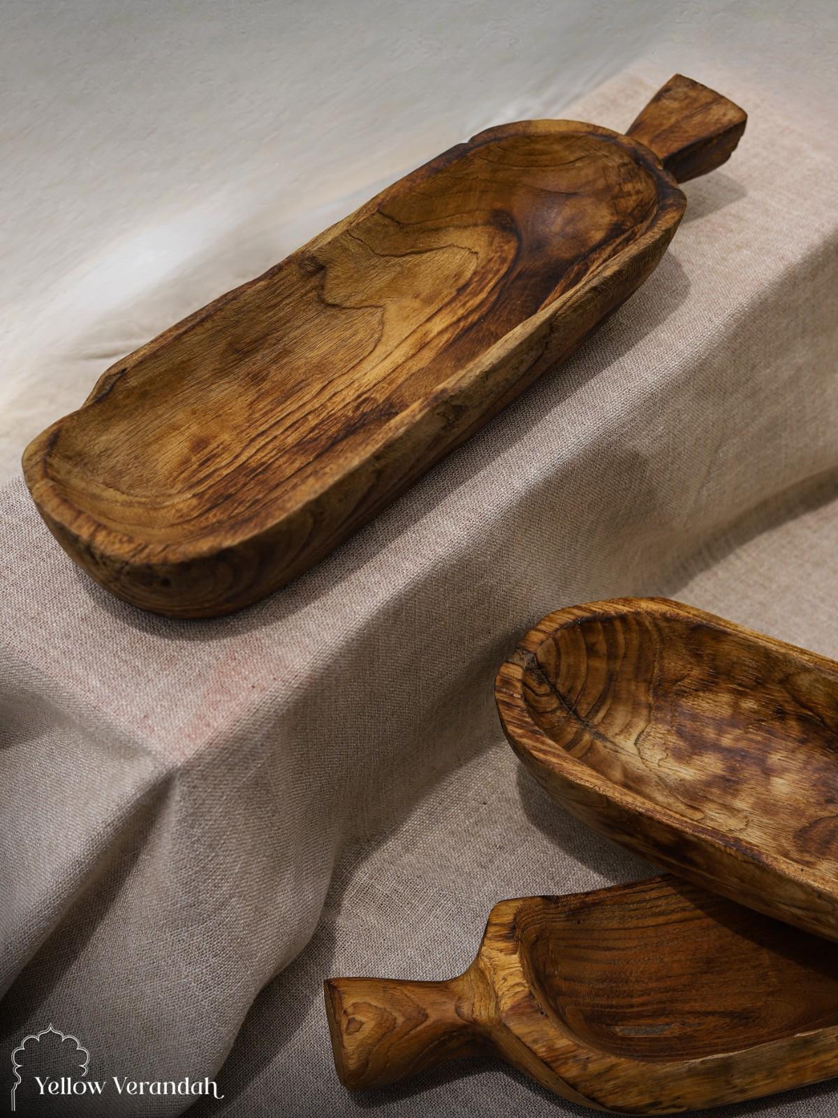 Teak Wood Serving Platter - 19" Long