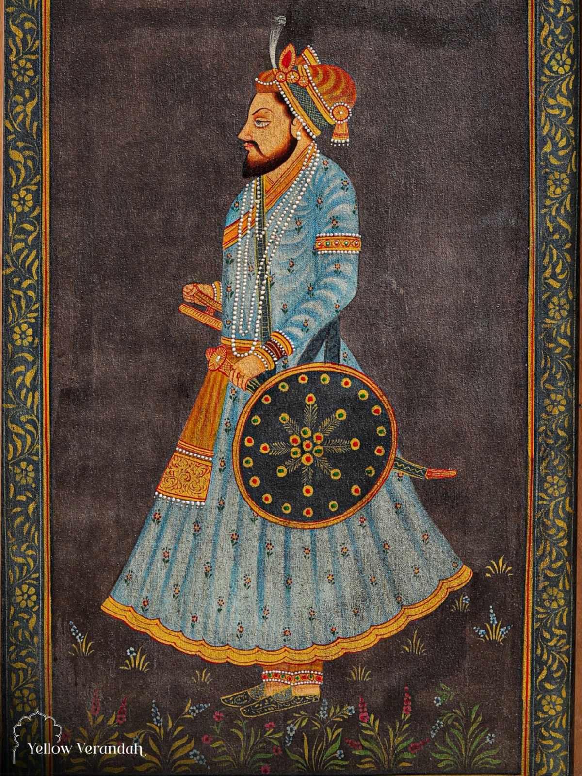 Vintage Painting - Indian King Portrait