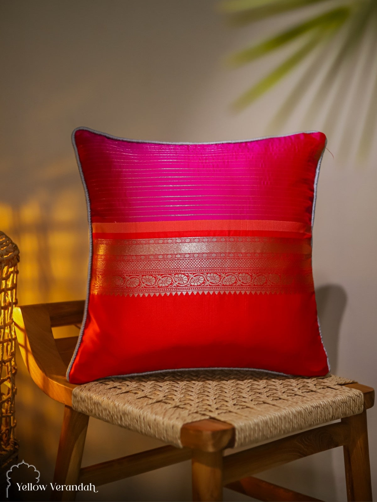 Kanchipuram Silk Cushion Cover - 16"x16"