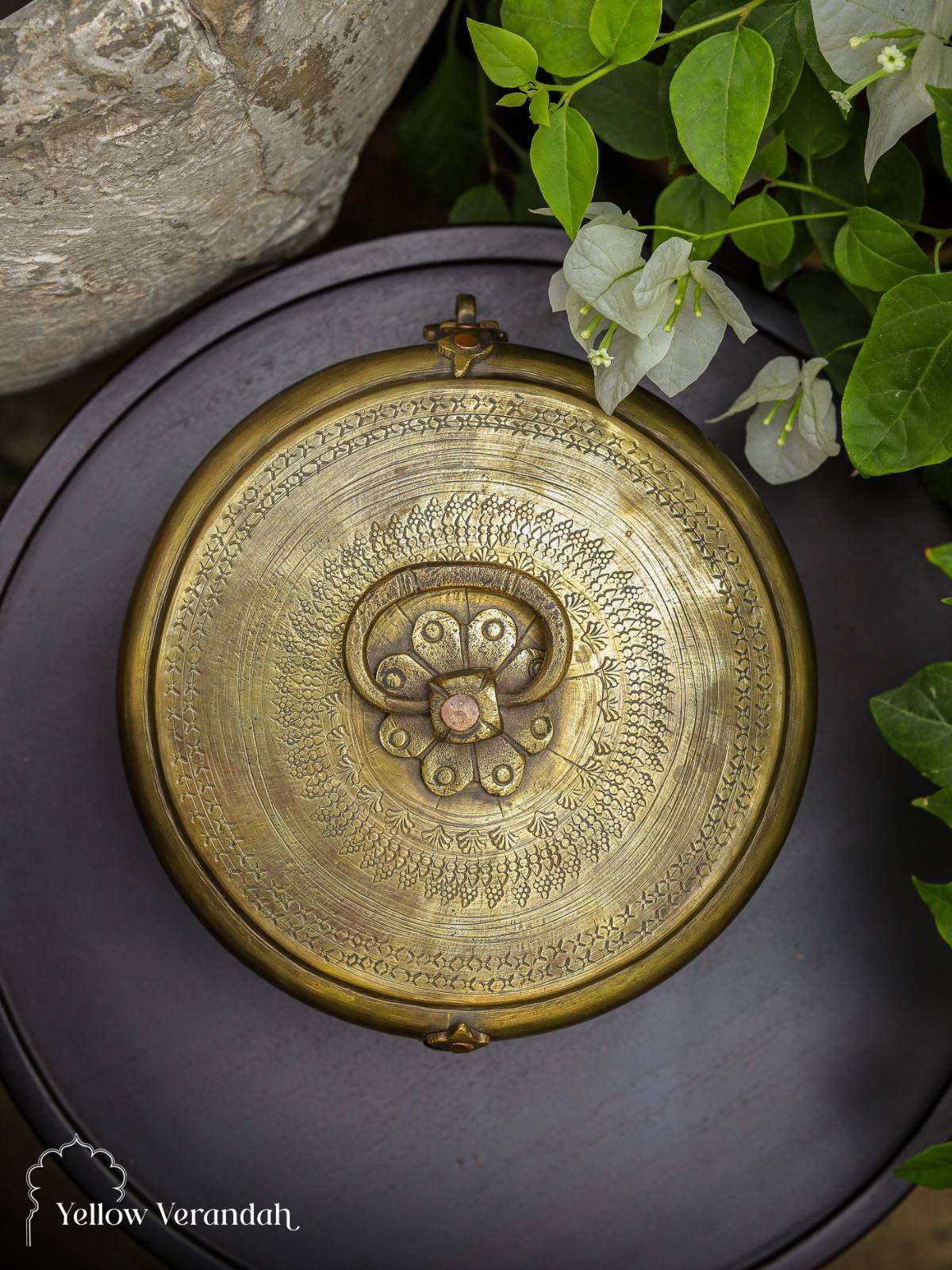 Vintage Brass Chapati Box - Dia 7"