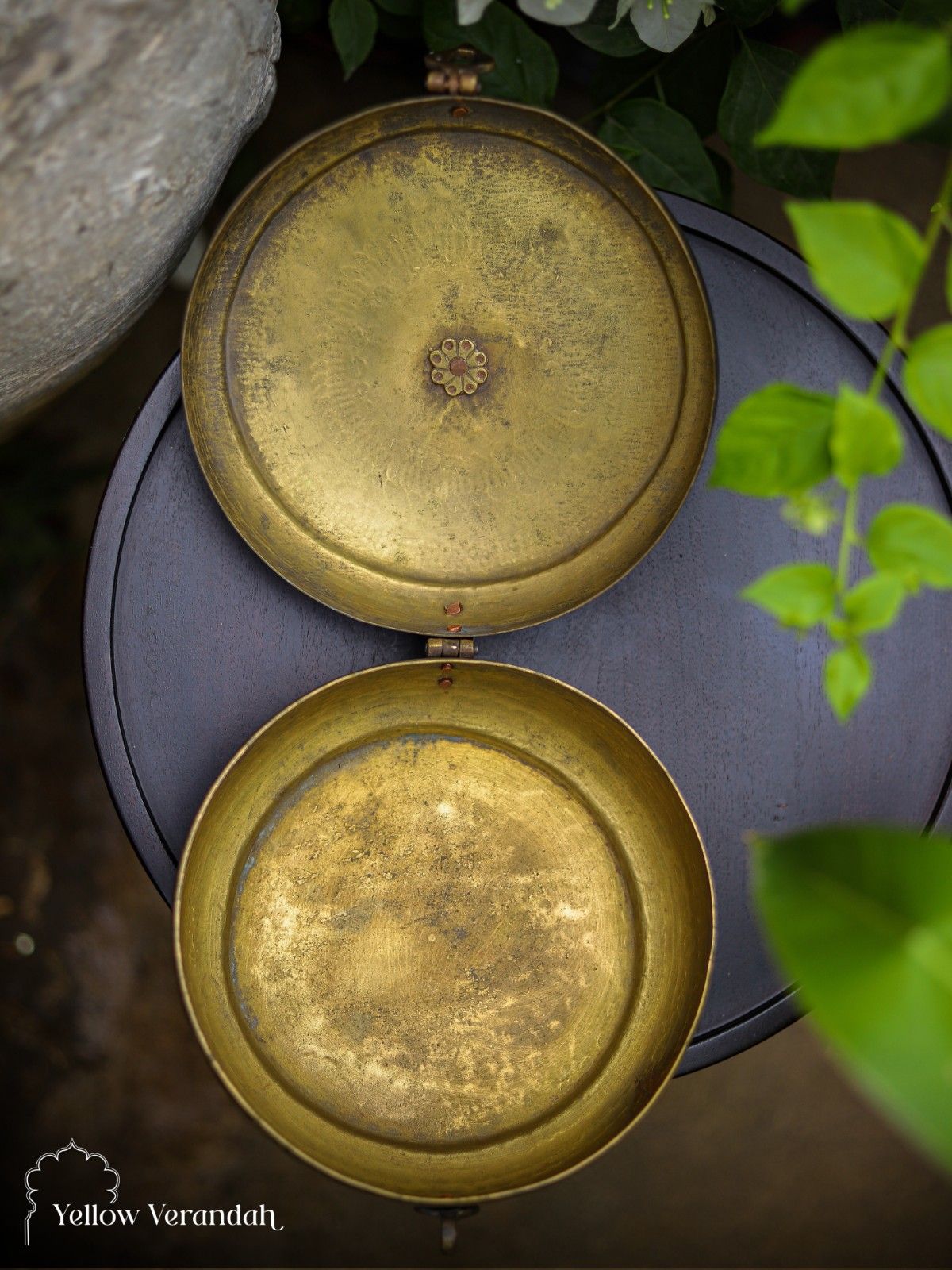 Vintage Brass Chapati Box - Dia 7"