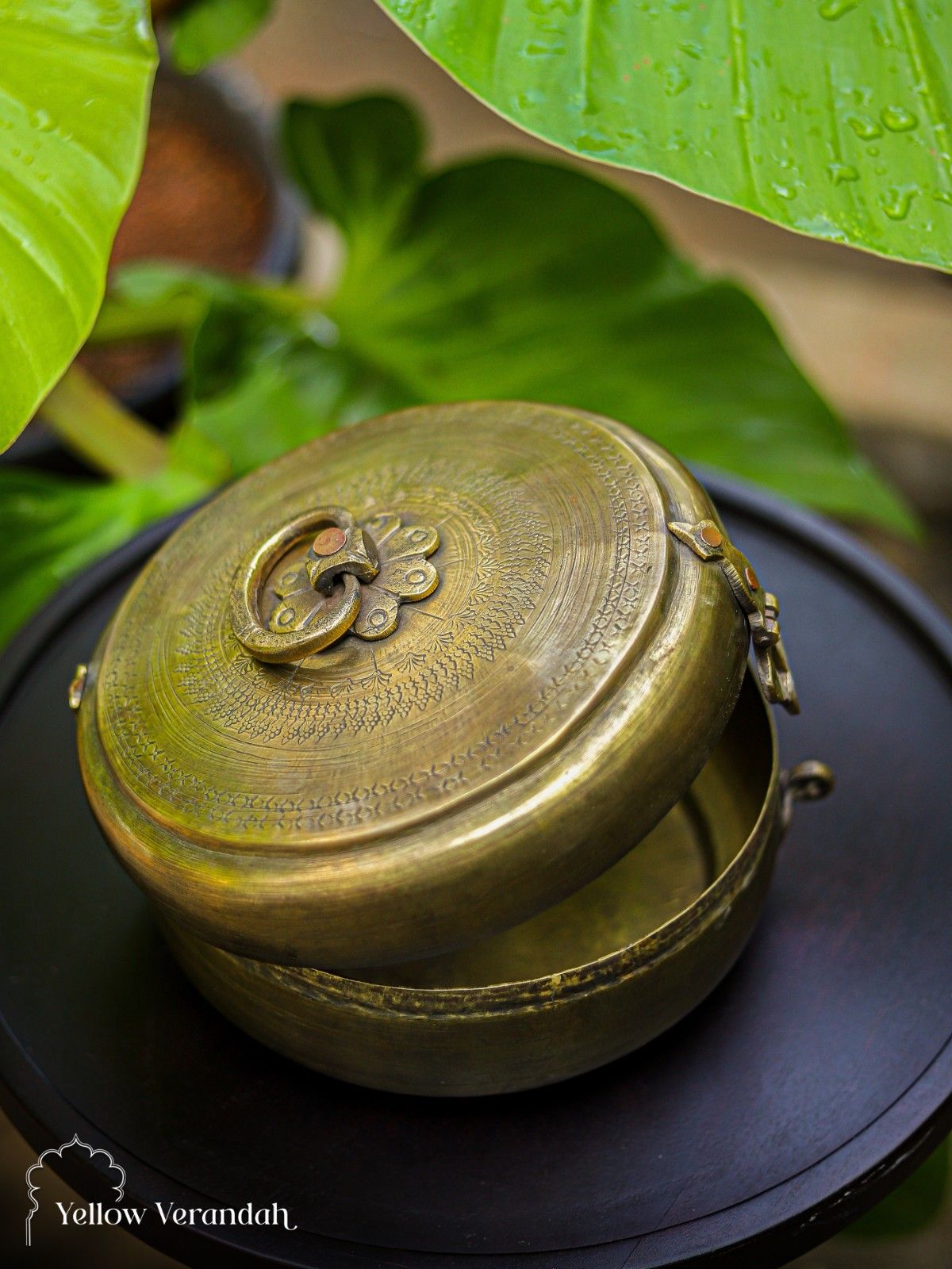 Vintage Brass Chapati Box - Dia 7"