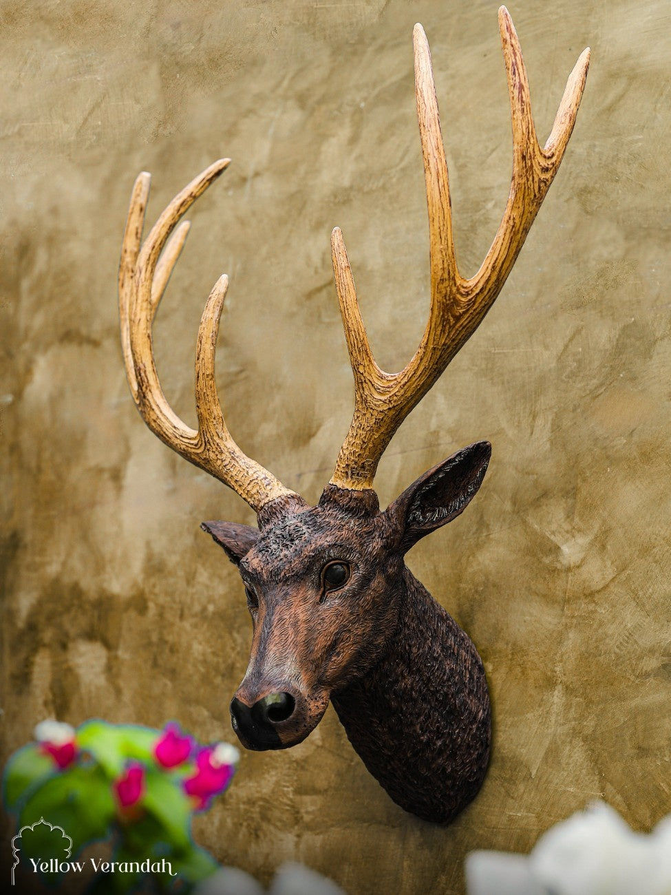 Regal Deer Head Wall Sculpture – Yellow Verandah