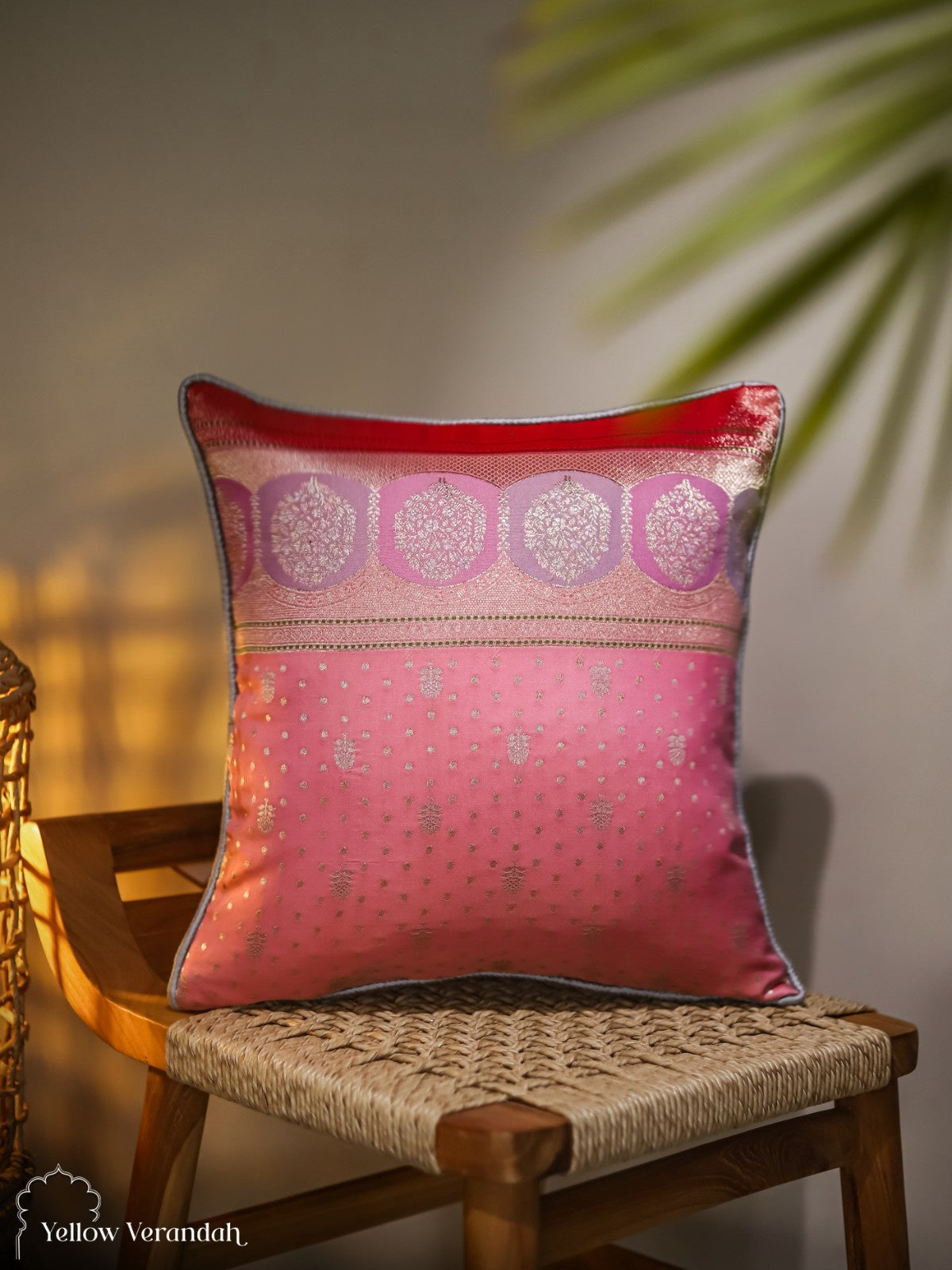 Kanchipuram Silk Cushion Cover - 16"x16"