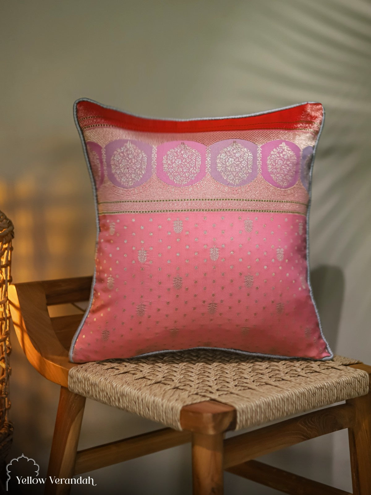 Kanchipuram Silk Cushion Cover - 16"x16"