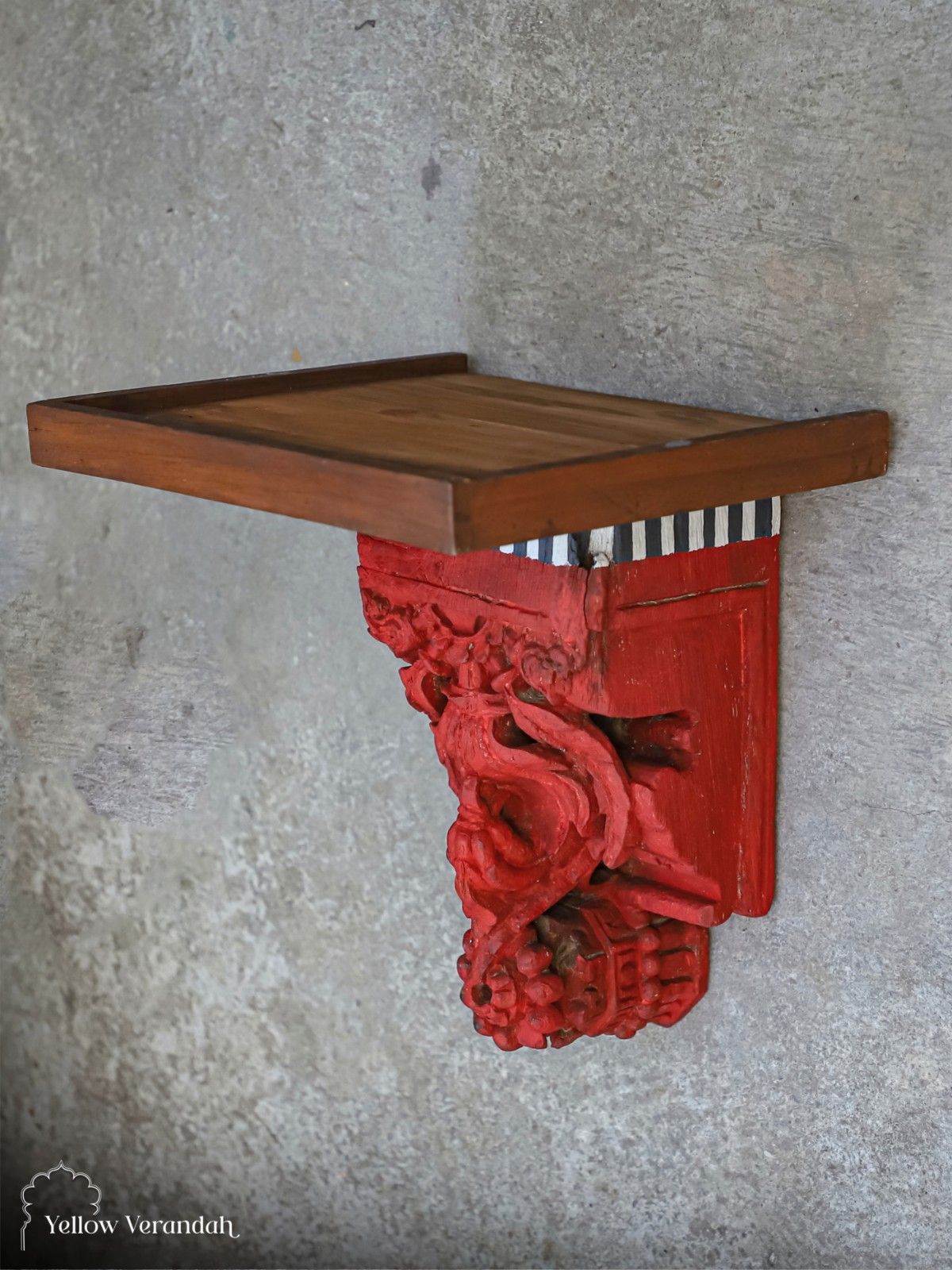 Antique Wooden Bracket Wall Shelf