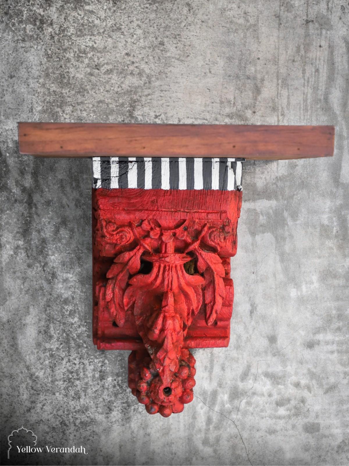 Antique Wooden Bracket Wall Shelf