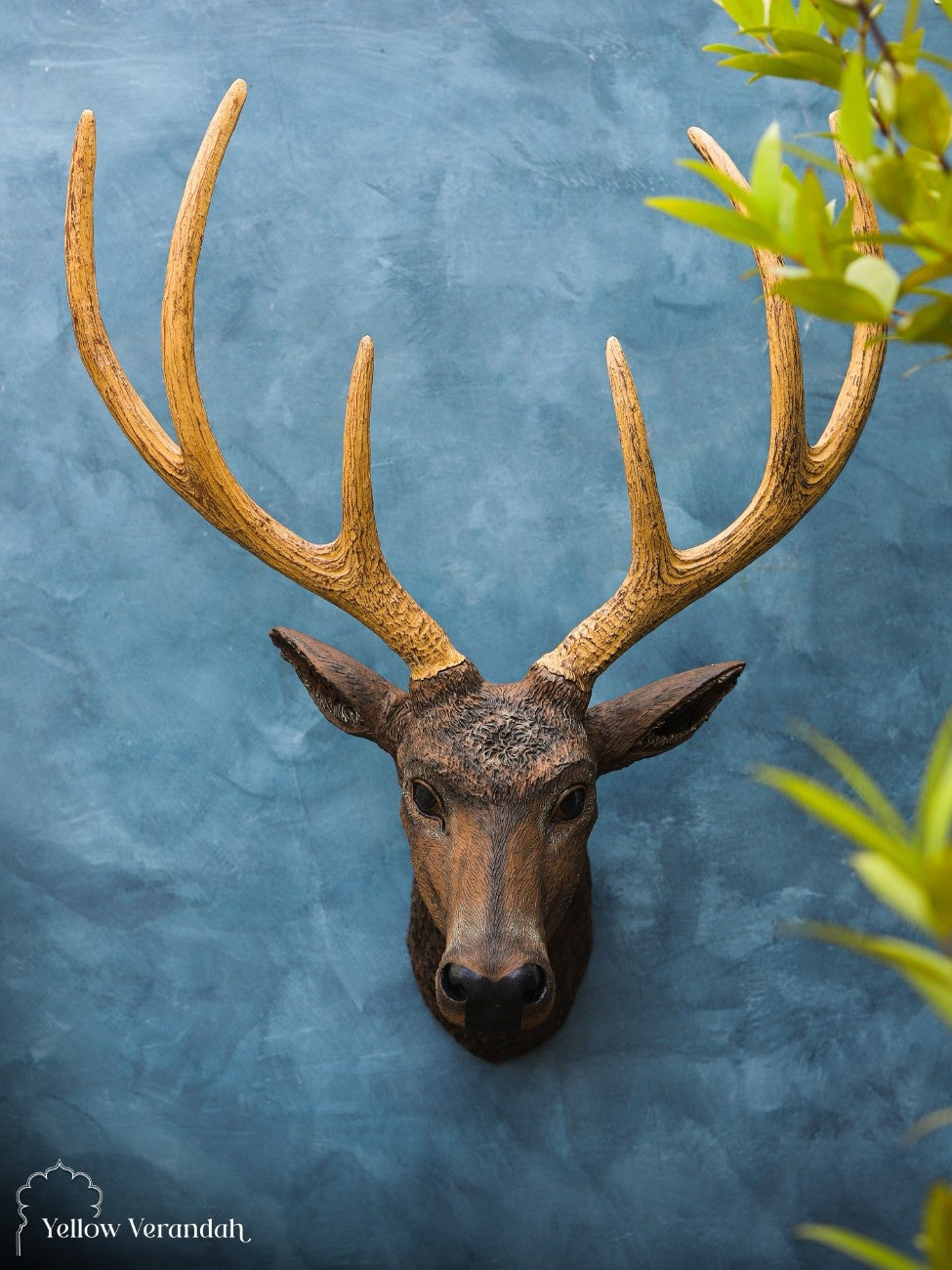 Regal Deer Head Wall Sculpture – Yellow Verandah