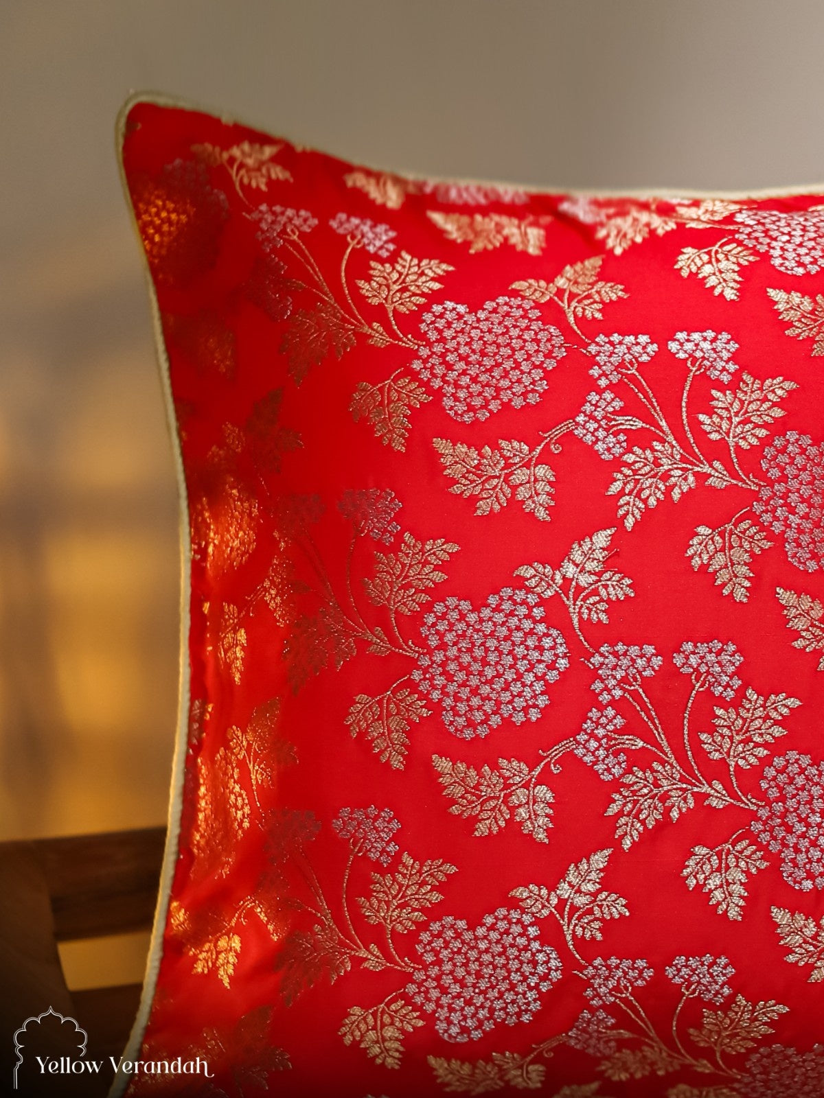 Kanchipuram Silk Cushion Cover - 16"x16"