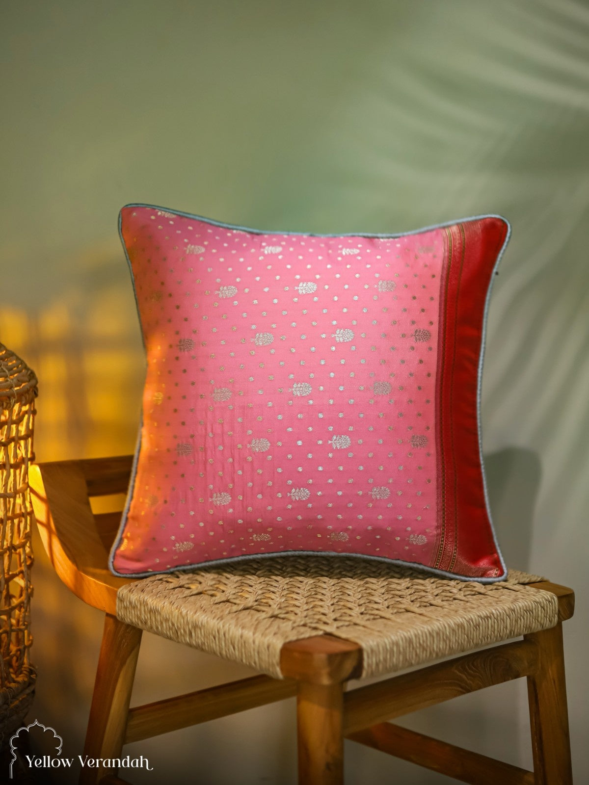 Kanchipuram Silk Cushion Cover - 16"x16"