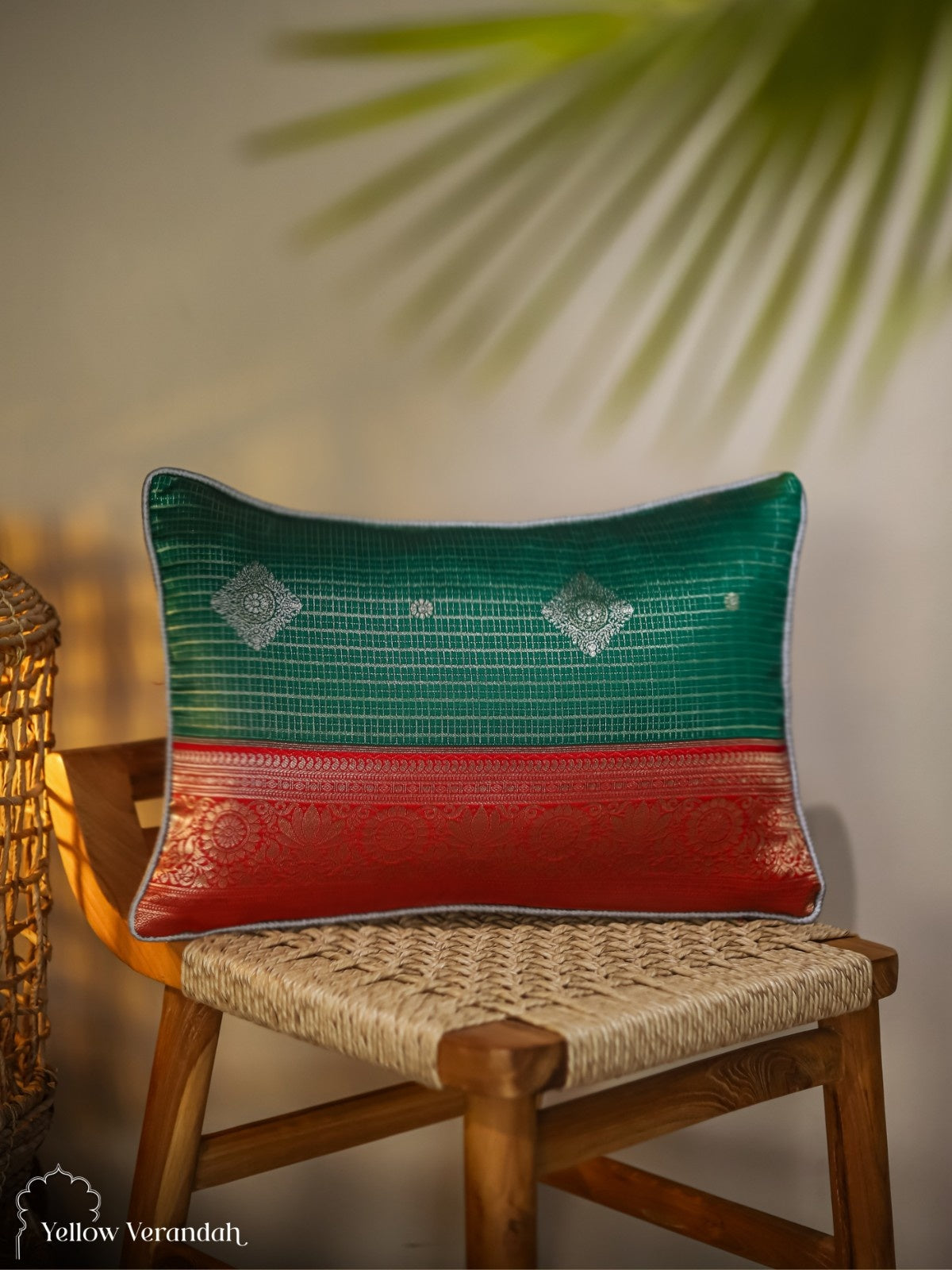 Kanchipuram Silk Cushion Cover - 18.5"x12.5"