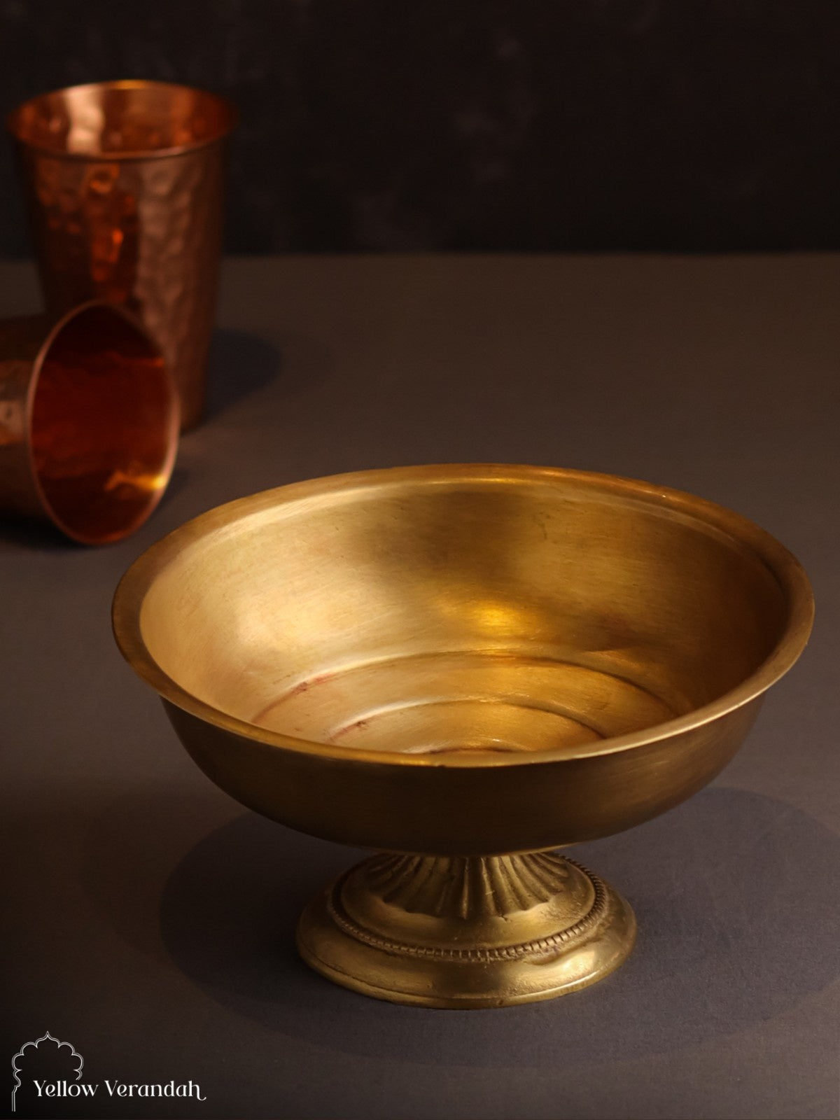 Vintage Brass Carving Planter