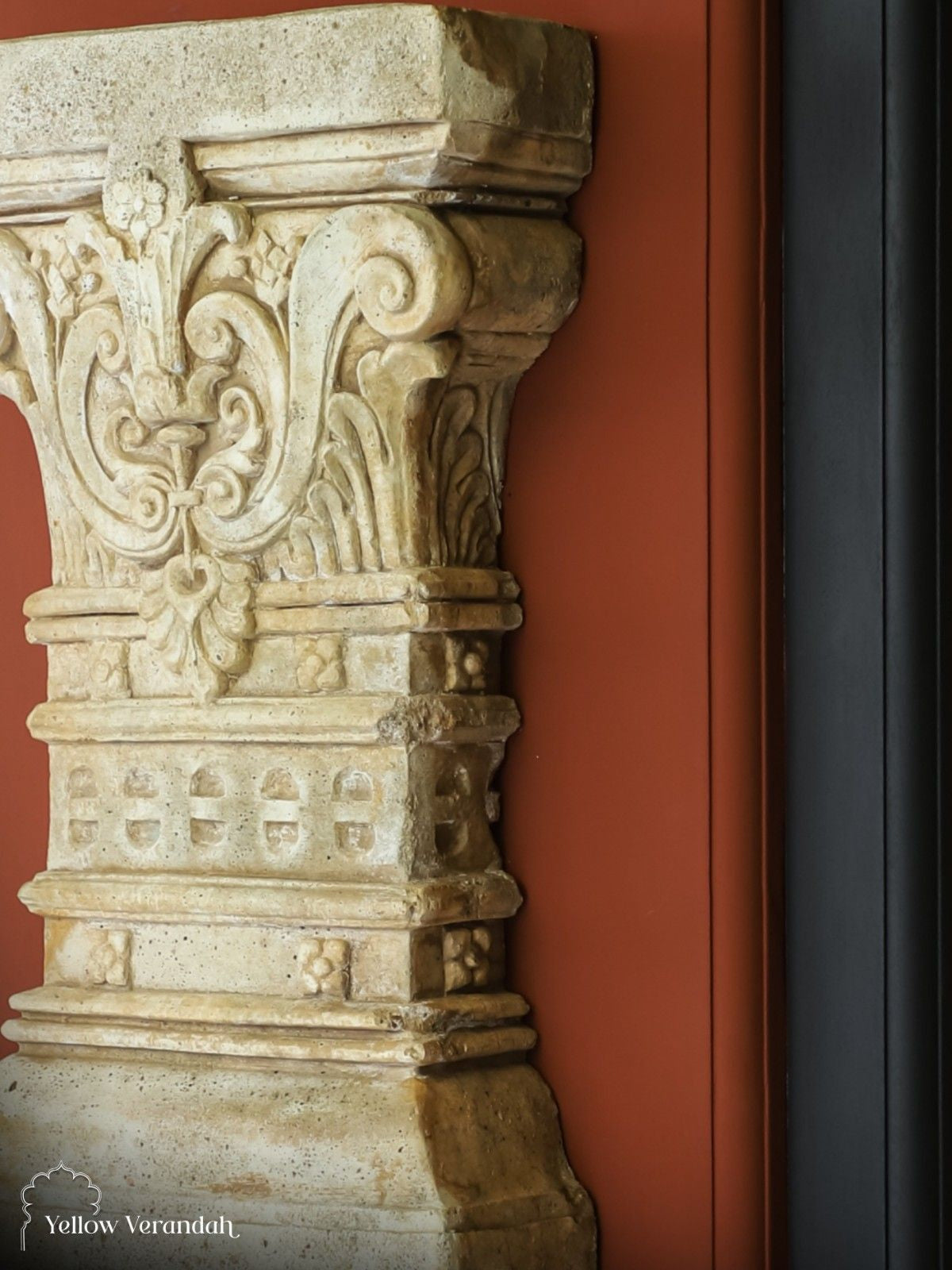 Vintage Stone Capital Carving Wall Frame