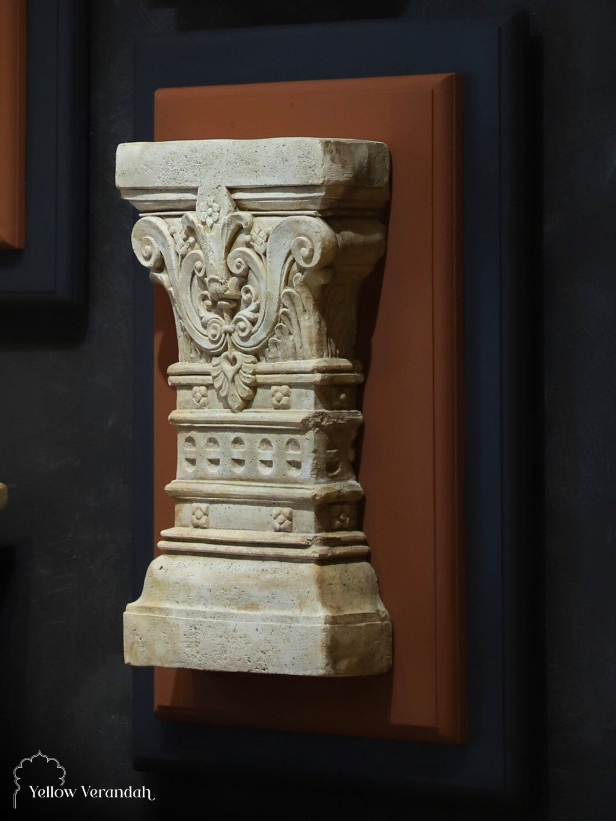 Vintage Stone Capital Carving Wall Frame