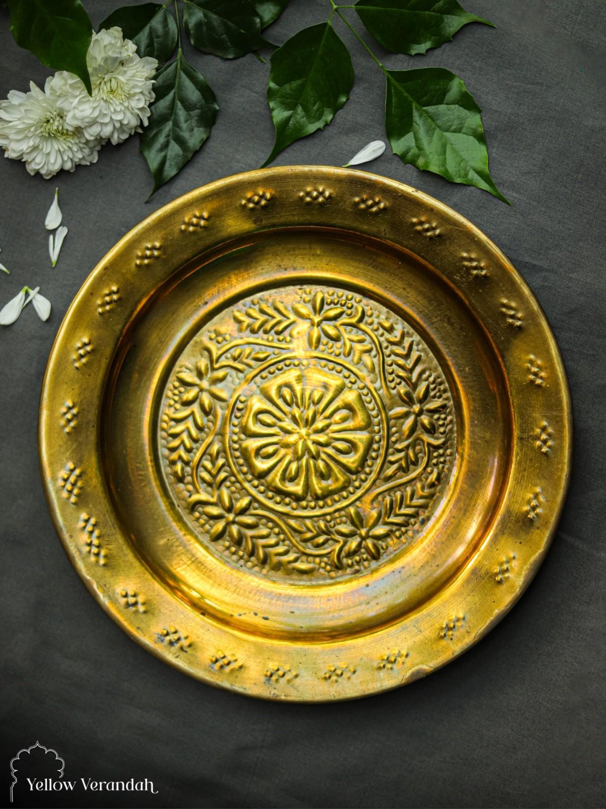 Vintage Brass Plate - 9.5"